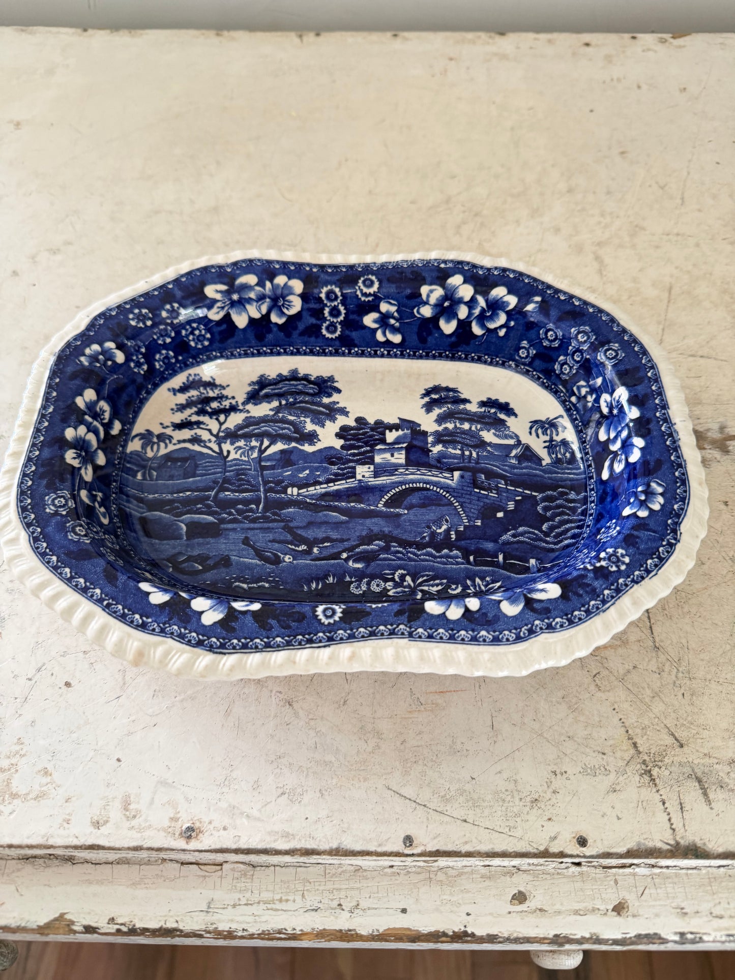 Vintage Copeland Spode Tower Blue Platter 10” Ironstone