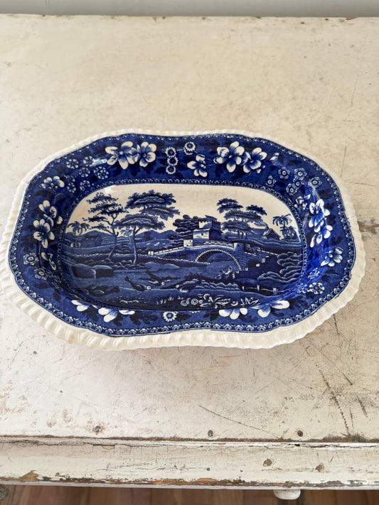 Vintage Copeland Spode Tower Blue Platter 10” Ironstone