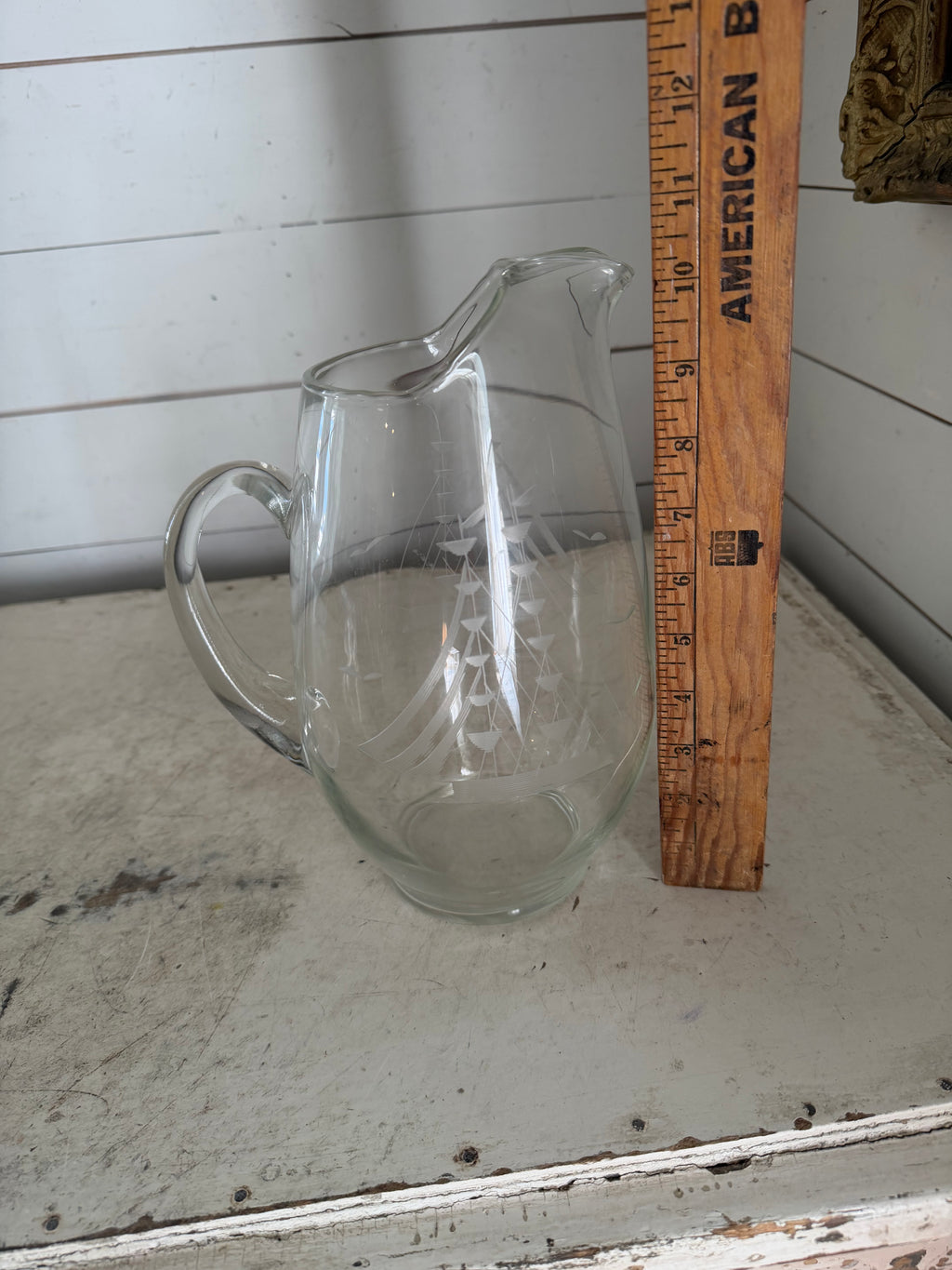 Clipper Collection 1/2 Gallon Etched Glass Pitcher - ship
