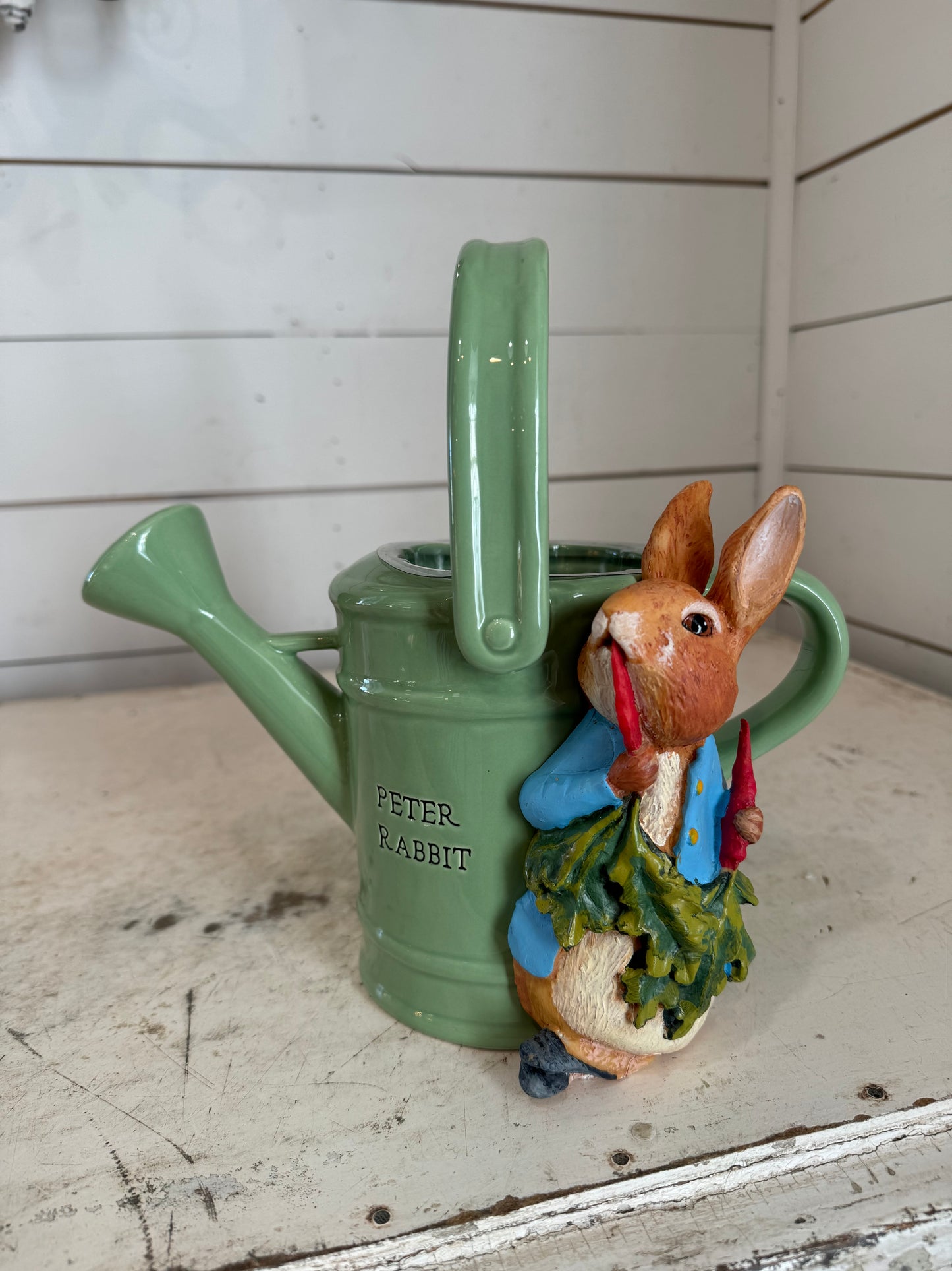 Peter Rabbit Beatrix Potter Ceramic Bunny Water Can Planter - sold individually