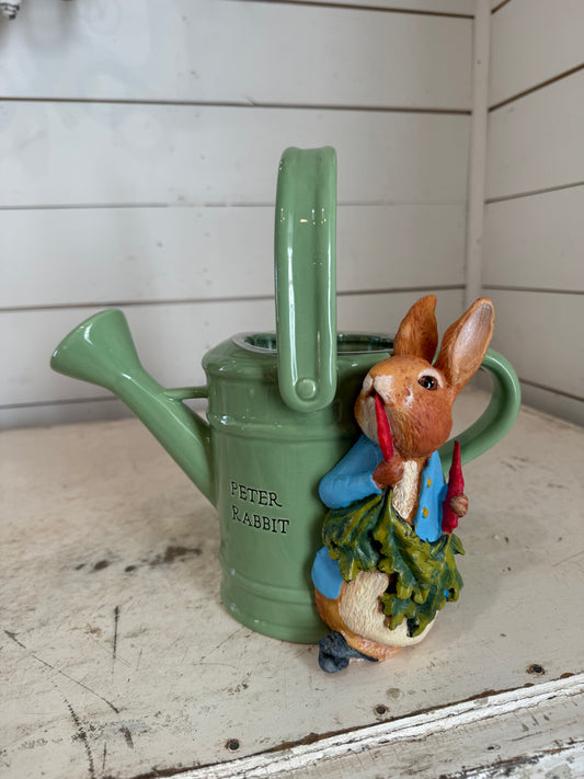 Peter Rabbit Beatrix Potter Ceramic Bunny Water Can Planter - sold individually