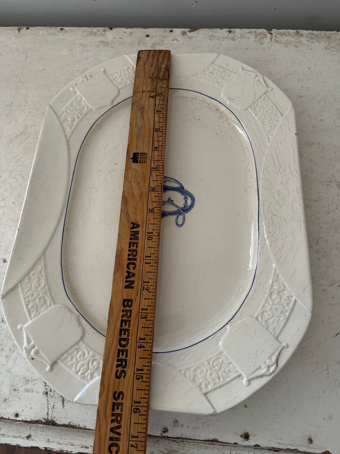 French Longchamp Monogram Ironstone Platter