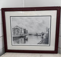 Charcoal Sketch Print 142/400 by Ian Murphy Wigan Pier 19 x 16-1/2” Framed