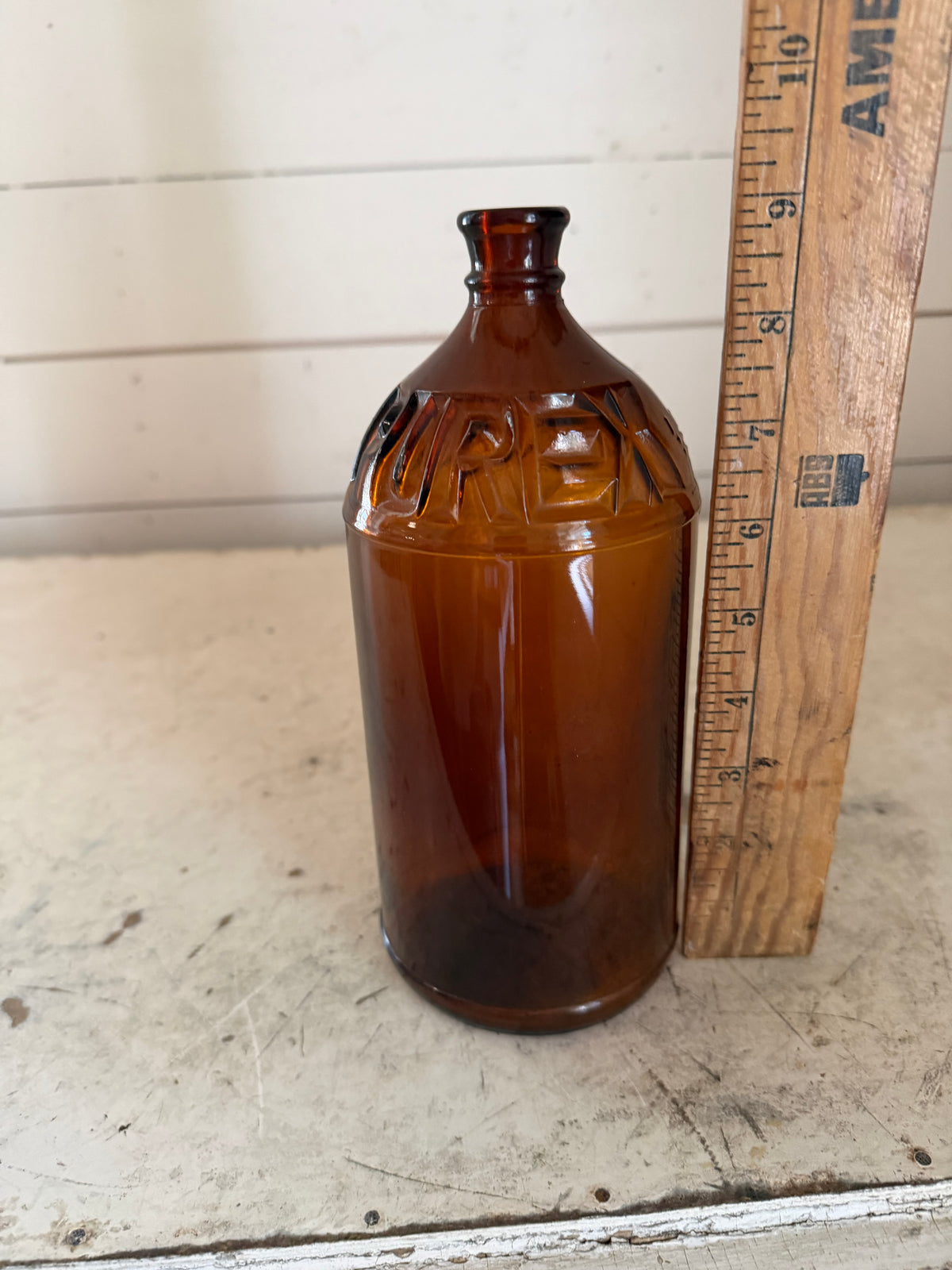 Antique Pyrex Amber Bleach bottle