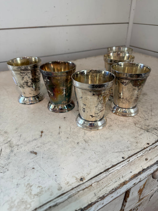 Vintage silver plate julep cups sold individually