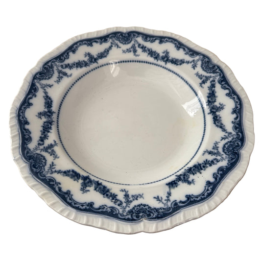 Antique Ironstone flow blue Booth's Cheswick pattern soup bowl as is see pictures