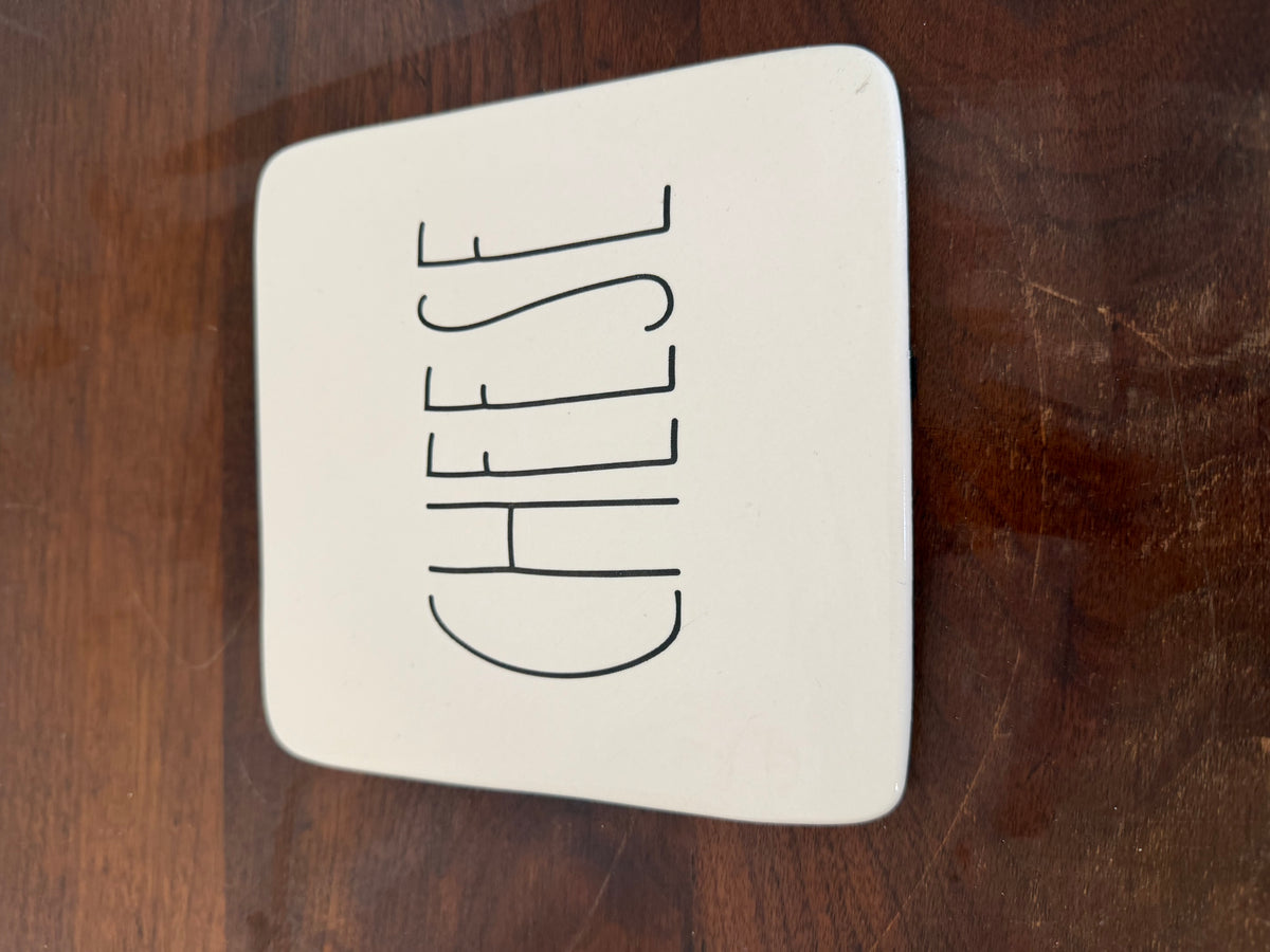 Rae Dunn "CHEESE" square ceramic plate