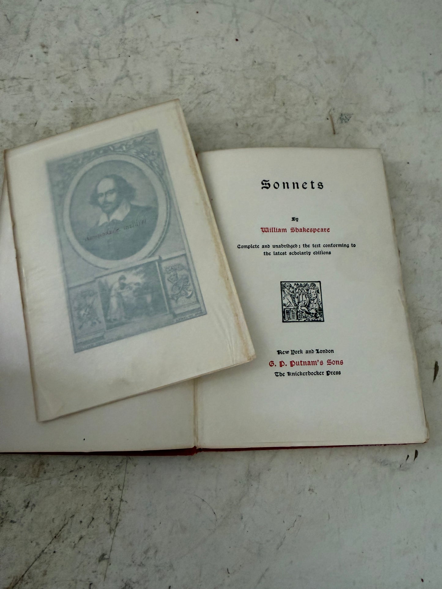 Set of Three Shakespear Antique Red Books