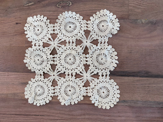 Handmade crochet end table cover