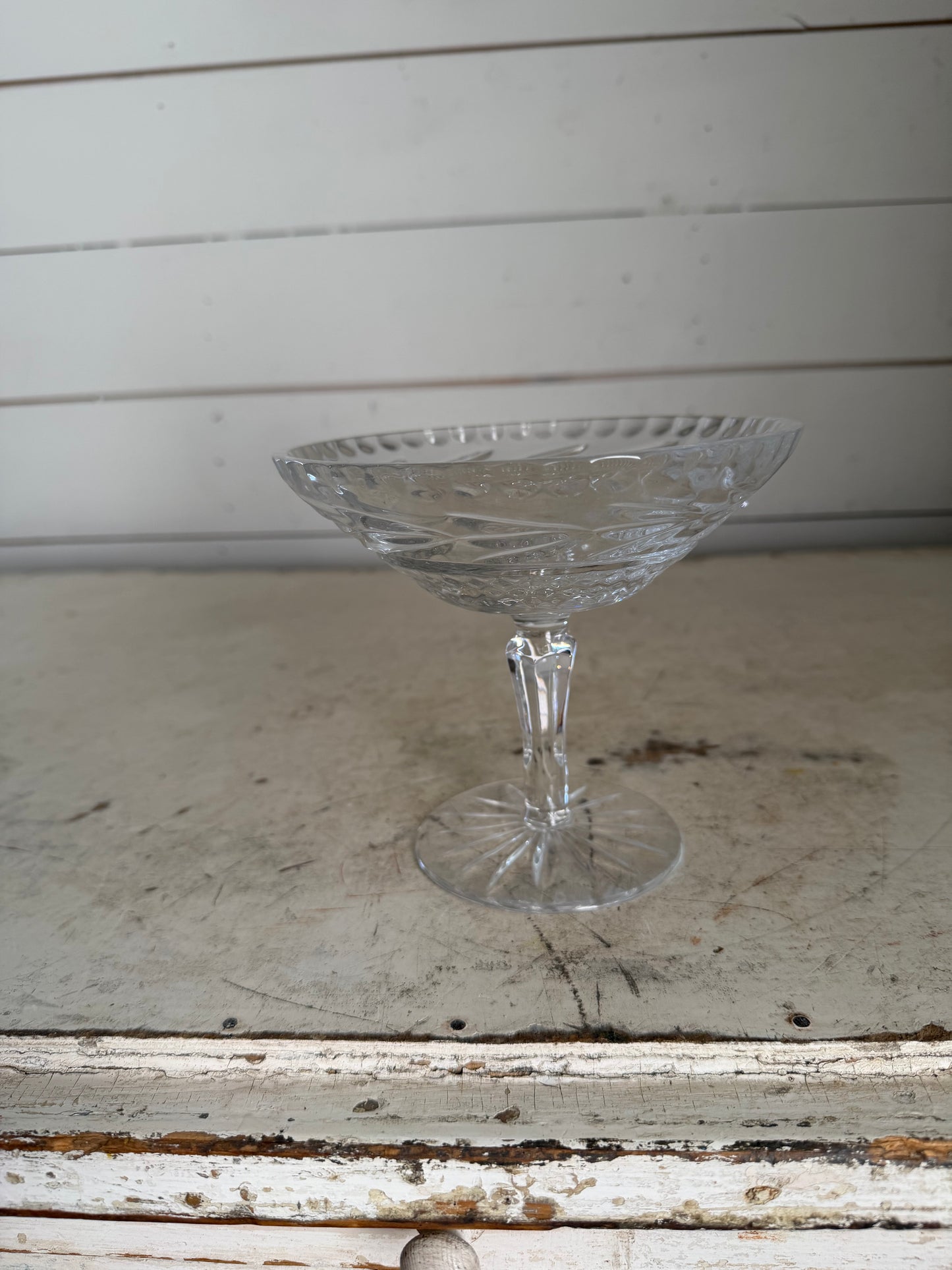 Vintage Crystal Pedestal Compote Bowl