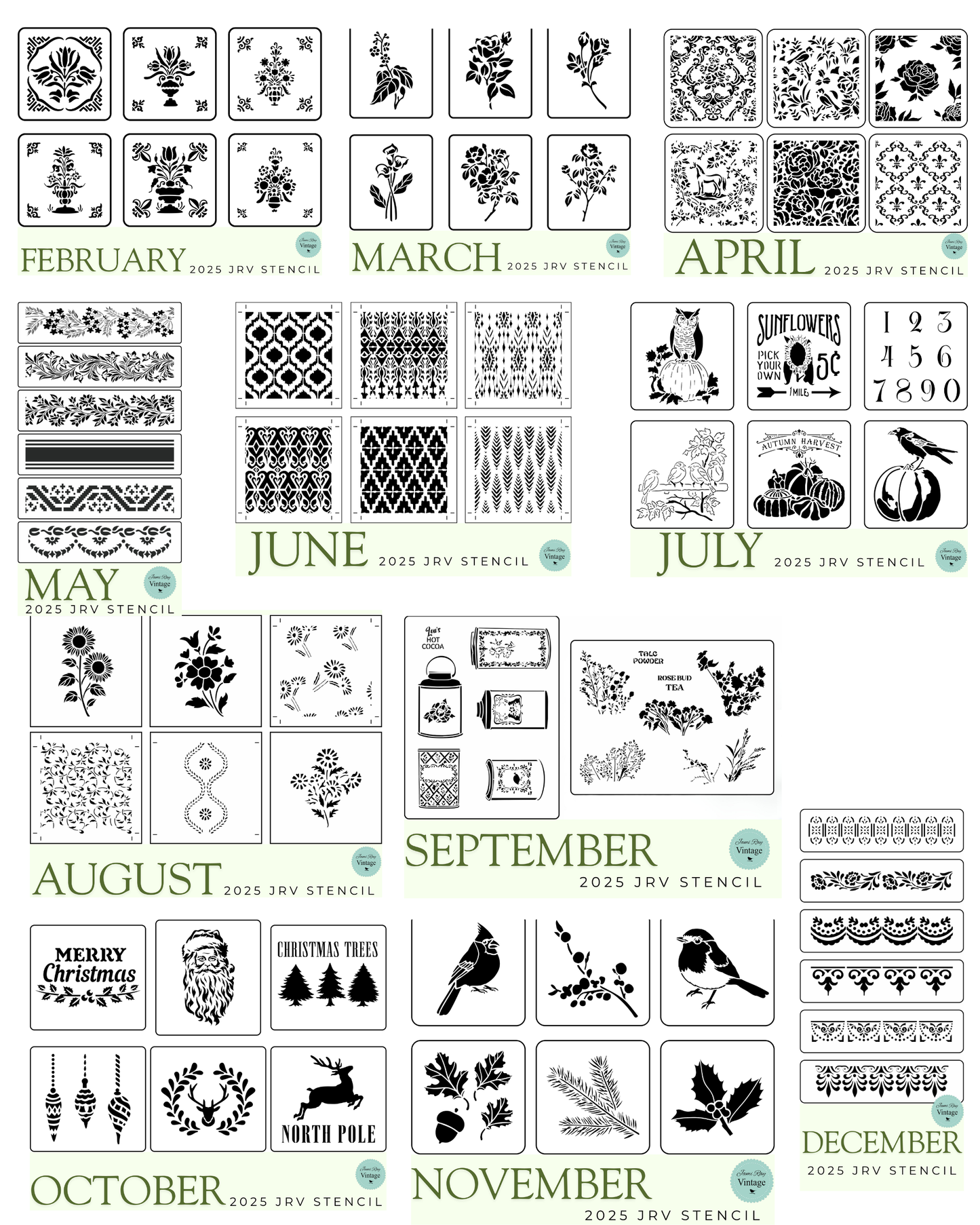2025 Subscription Stencils | JRV Stencils