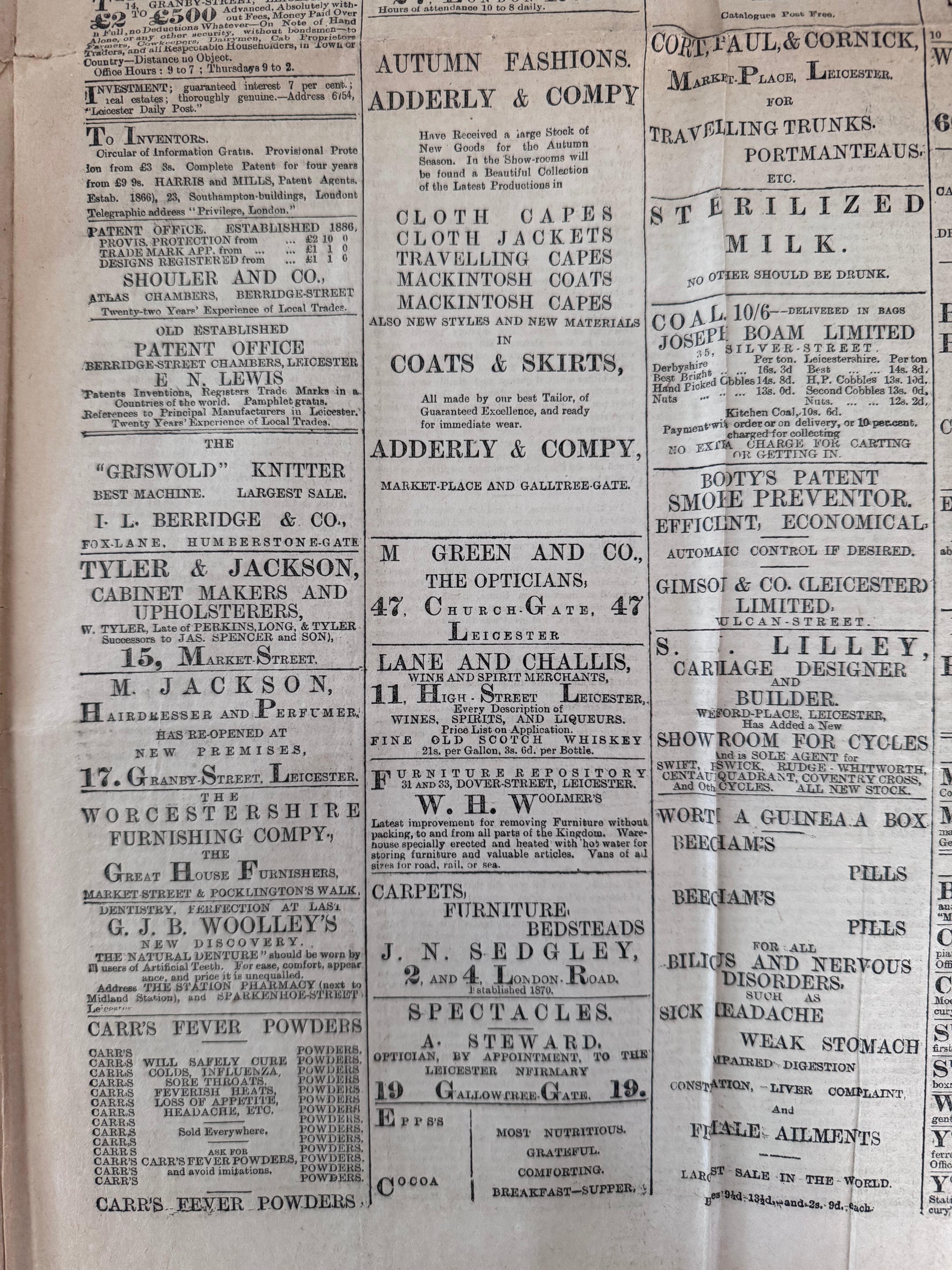 The Leicester Daily Post Sept. 5th, 1898