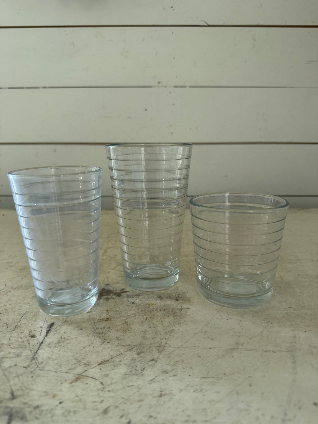 Trio of Ringed Glasses
