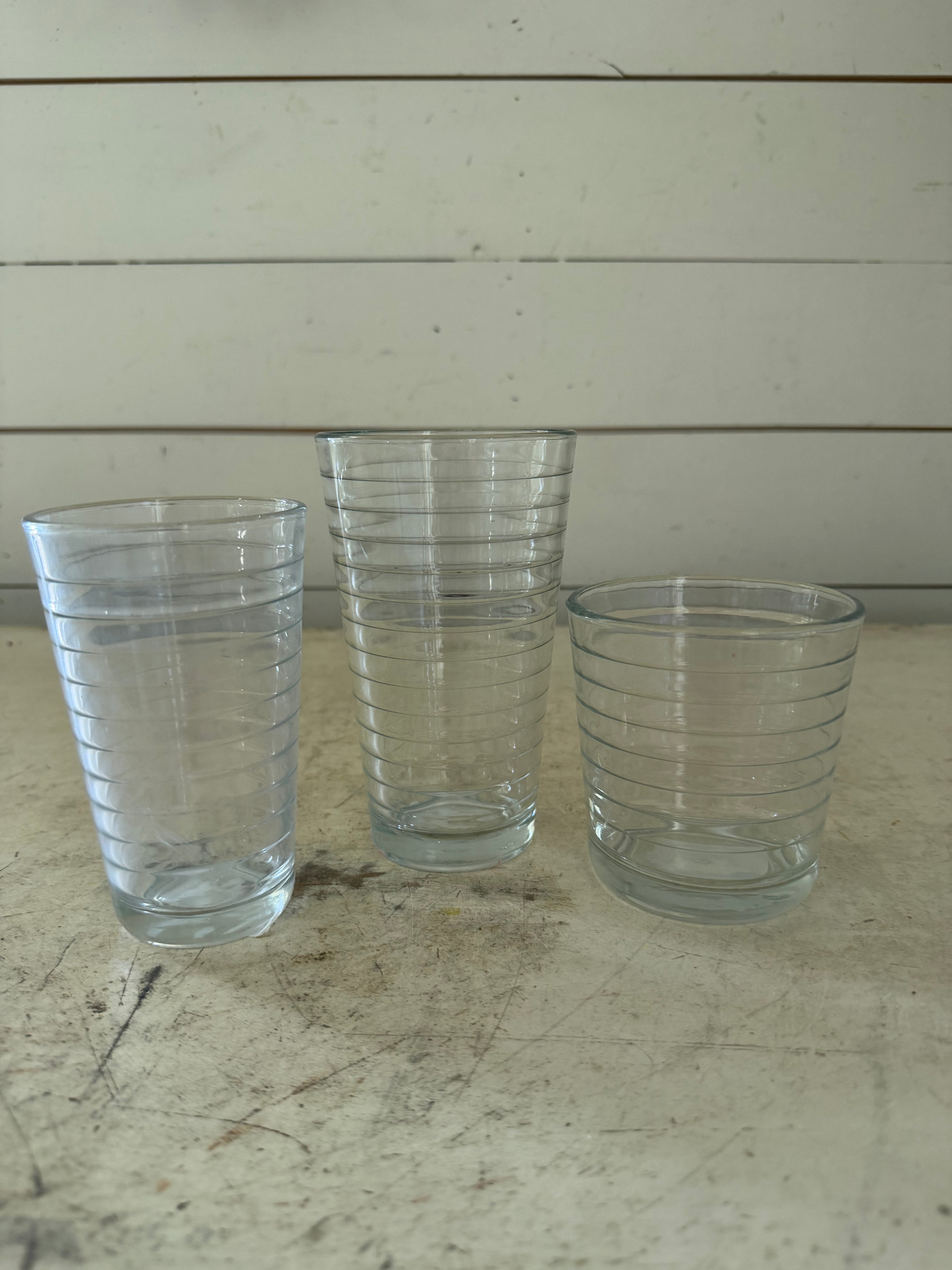 Trio of Ringed Glasses