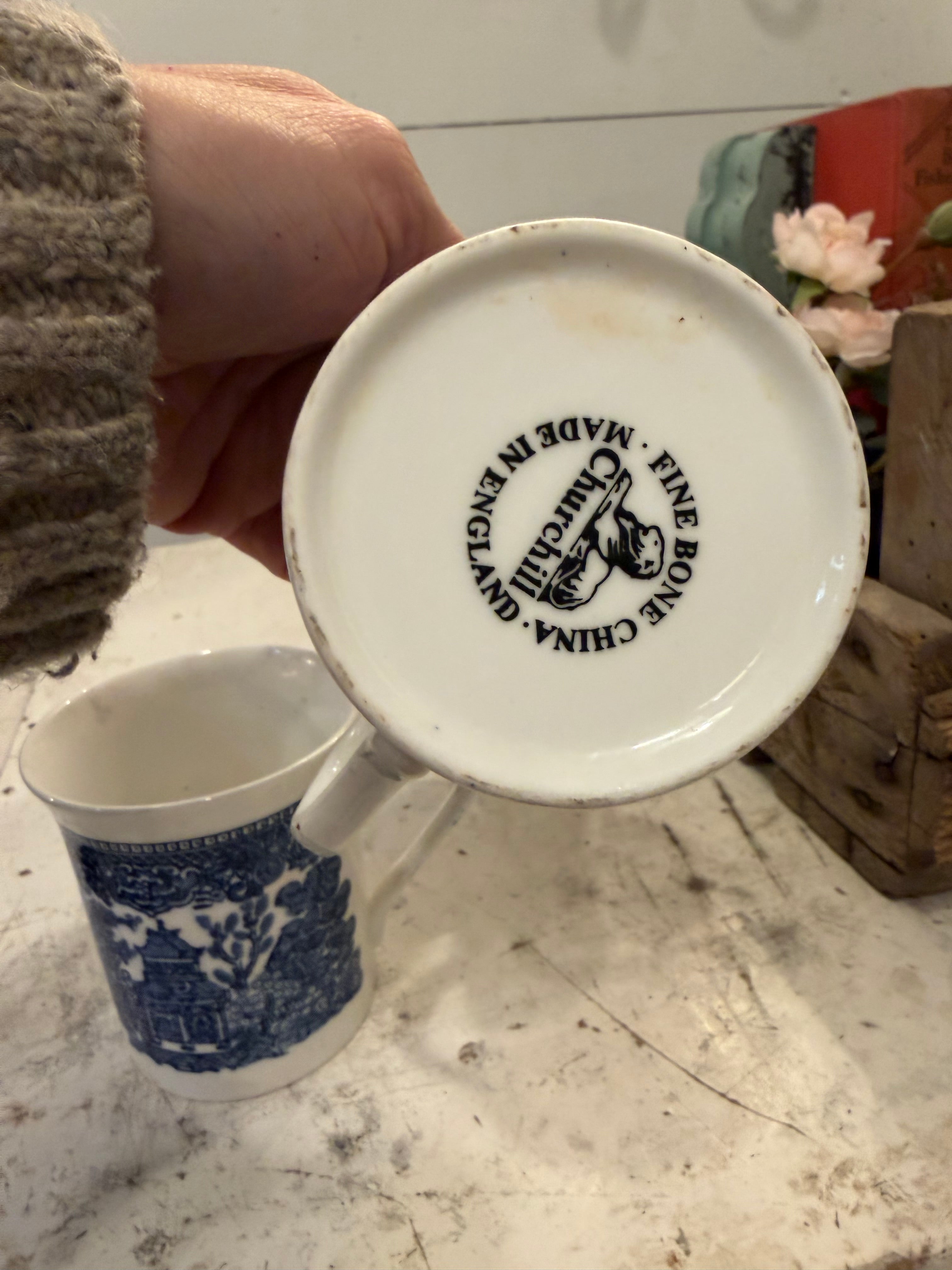 Churchill Queens Blue Willow Mug Fine Bone China - sold individually