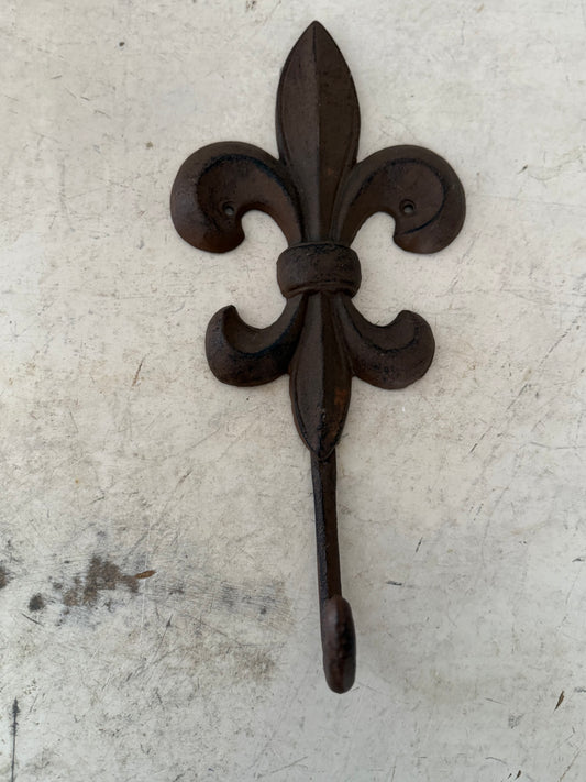 Fleur De Lis Cast Iron Hook