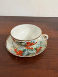 Vintage Nippon Hand Painted Berries Teacup and Saucer - Saucer has small chip