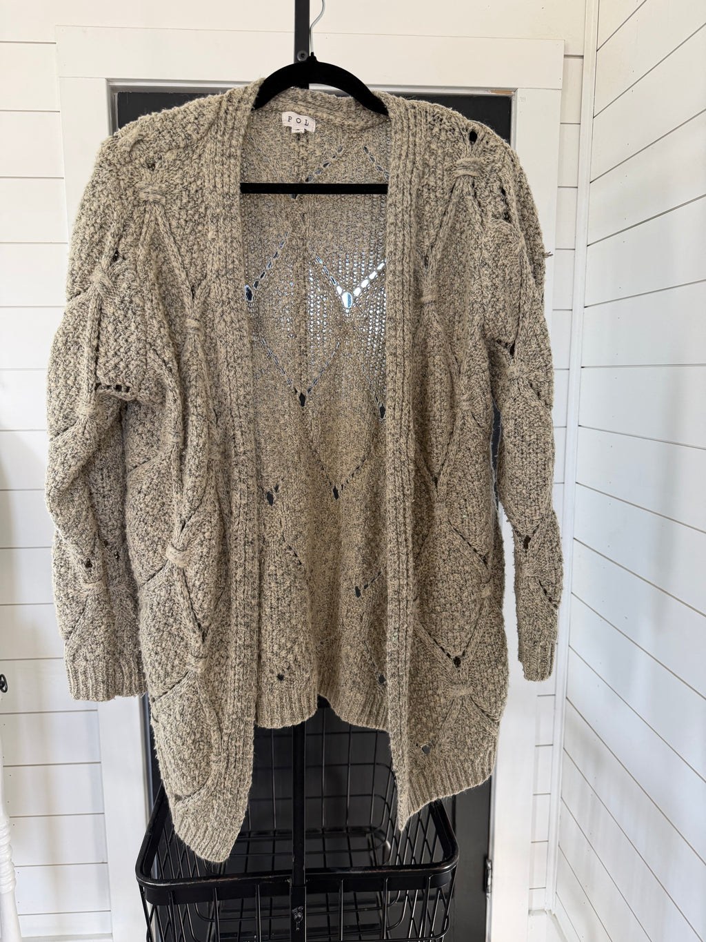 Oatmeal Cardigan Sweater - small oversized