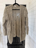 Oatmeal Cardigan Sweater - small oversized