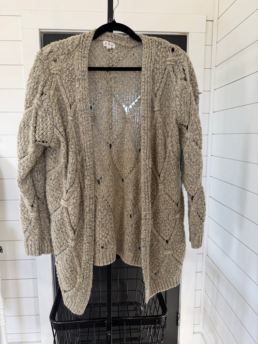 Oatmeal Cardigan Sweater - small oversized