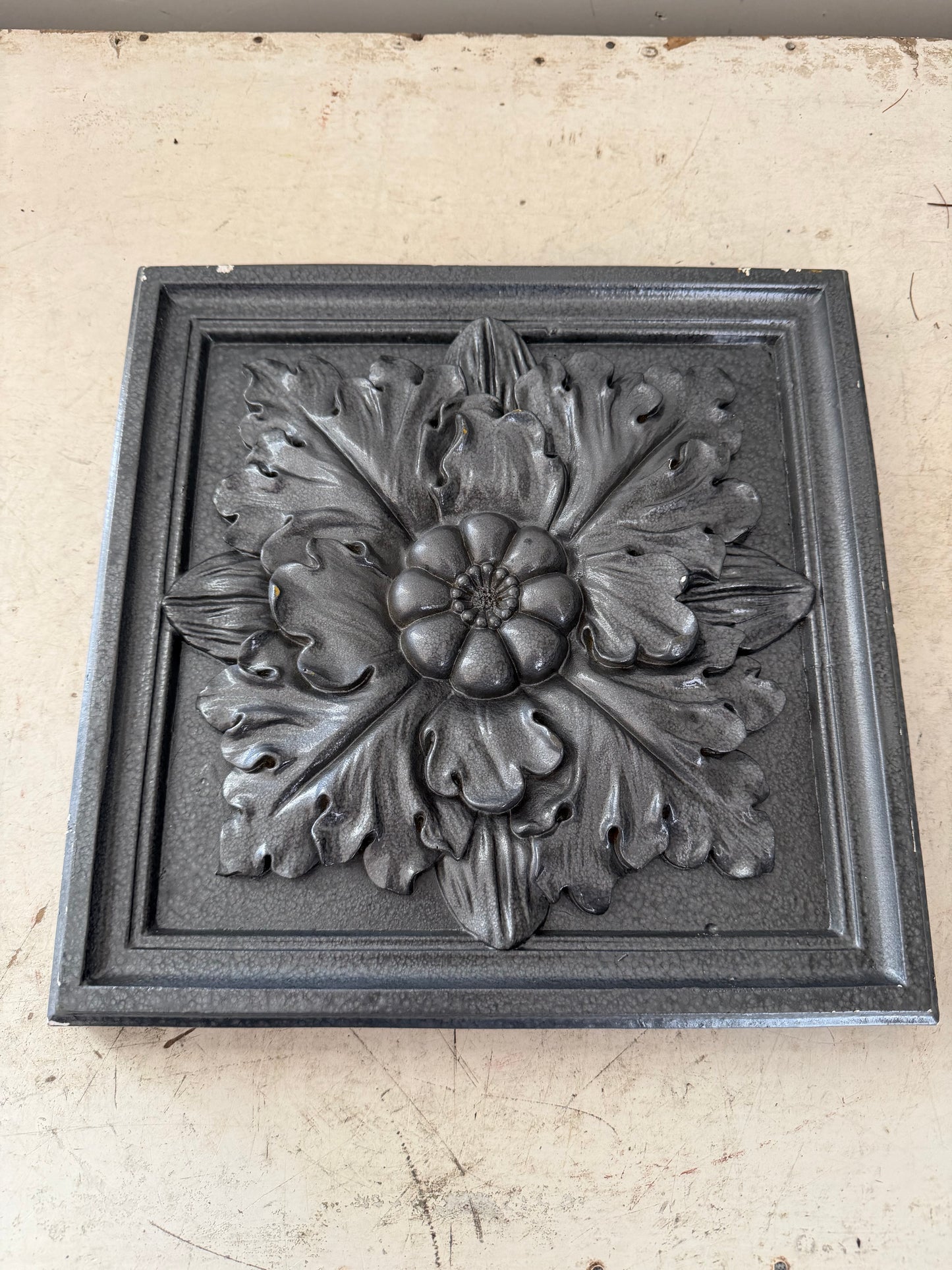 Resin fiberglass Ceiling Tile Style Wall Plaque - hand Painted - Sold Individually