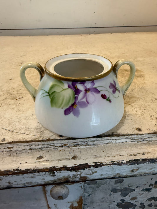 Vintage hand painted sugar dish will get succulent