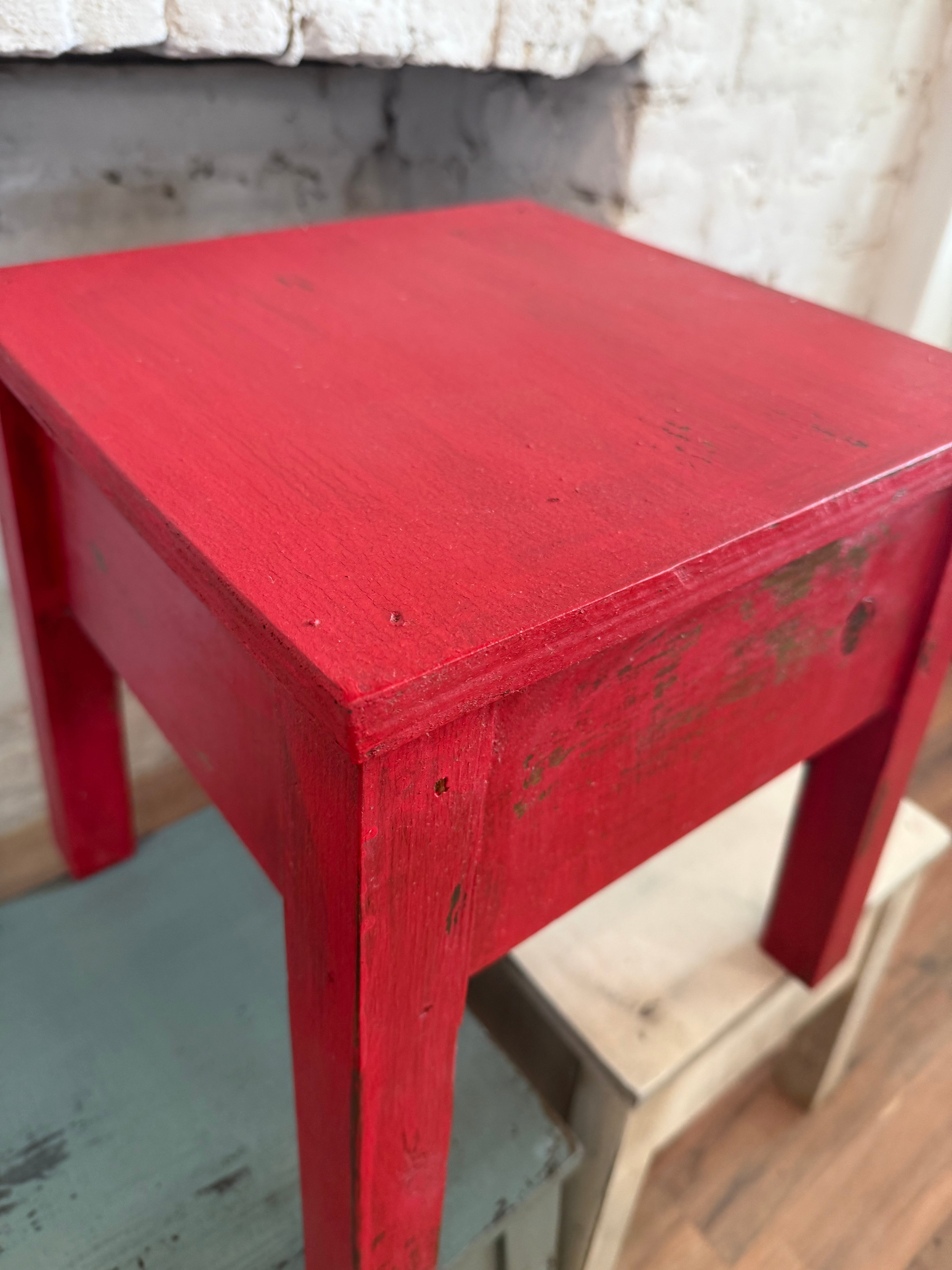 Handmade square wooden stools - sold individually 13.75x12x12”
