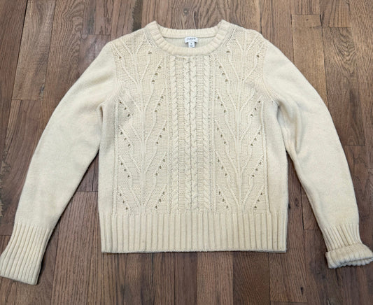 J. Crew Cream Cable Knot Pullover - Women’s Medium