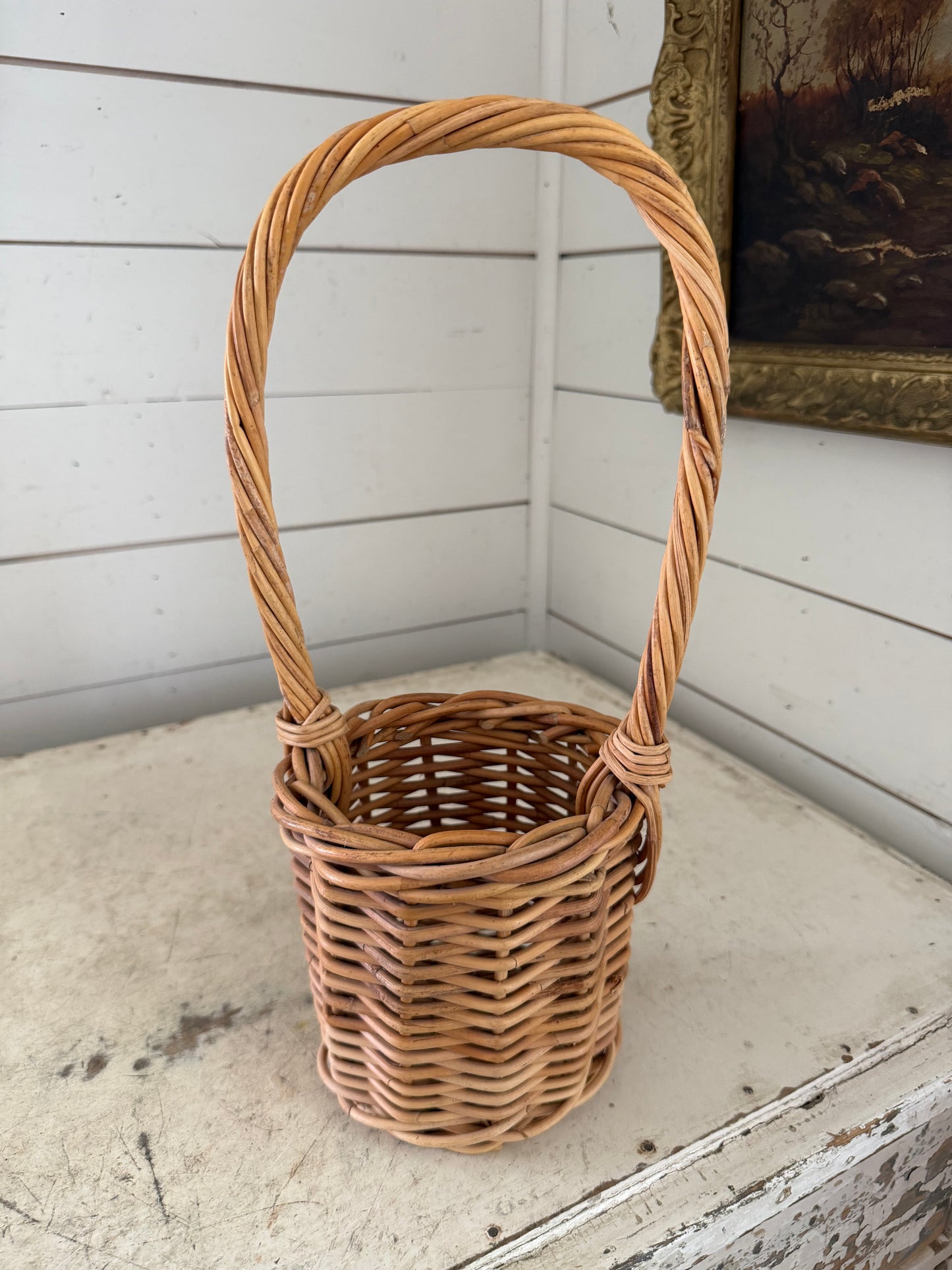 Wicker flower basket