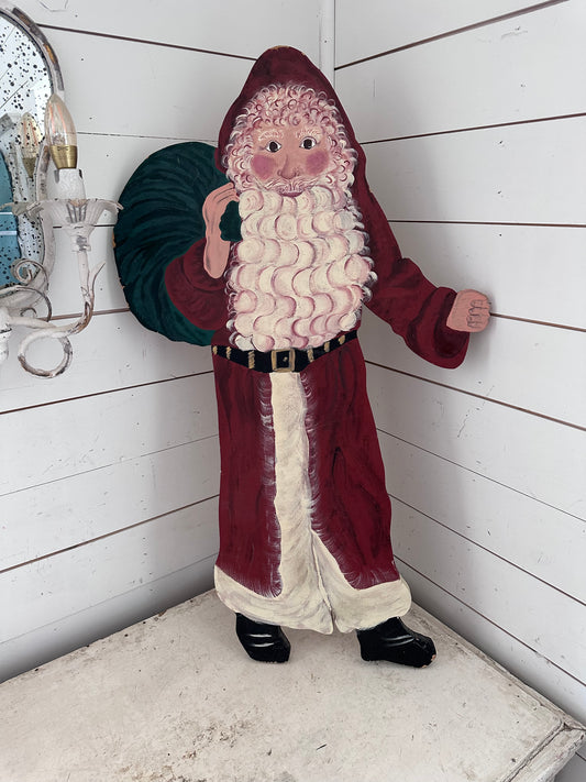 Hand painted Santa cut out 34.5”