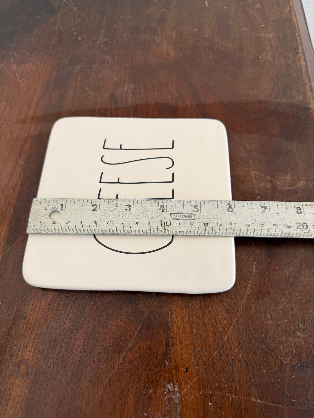 Rae Dunn "CHEESE" square ceramic plate