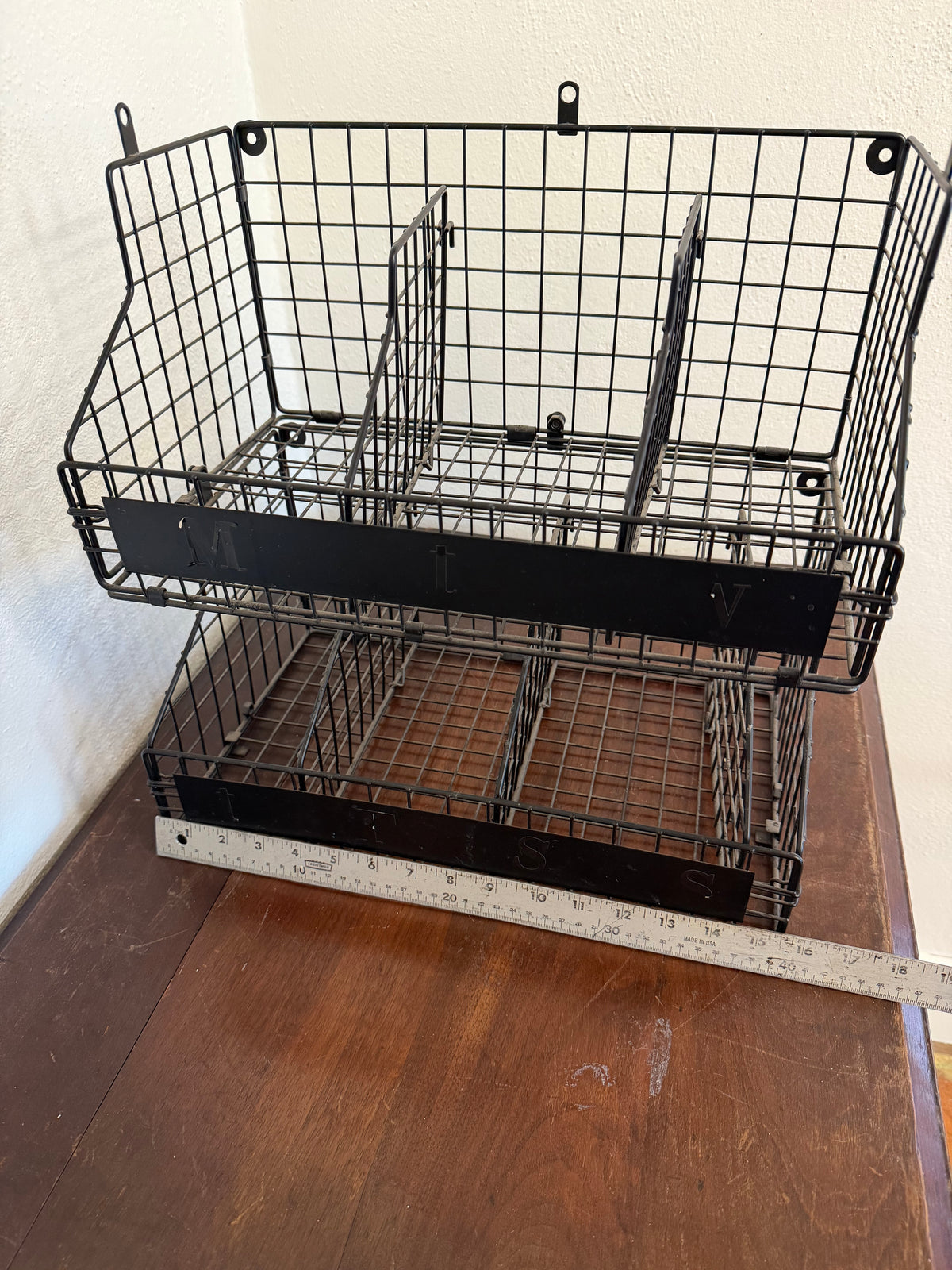 Two tier wire basket organizer