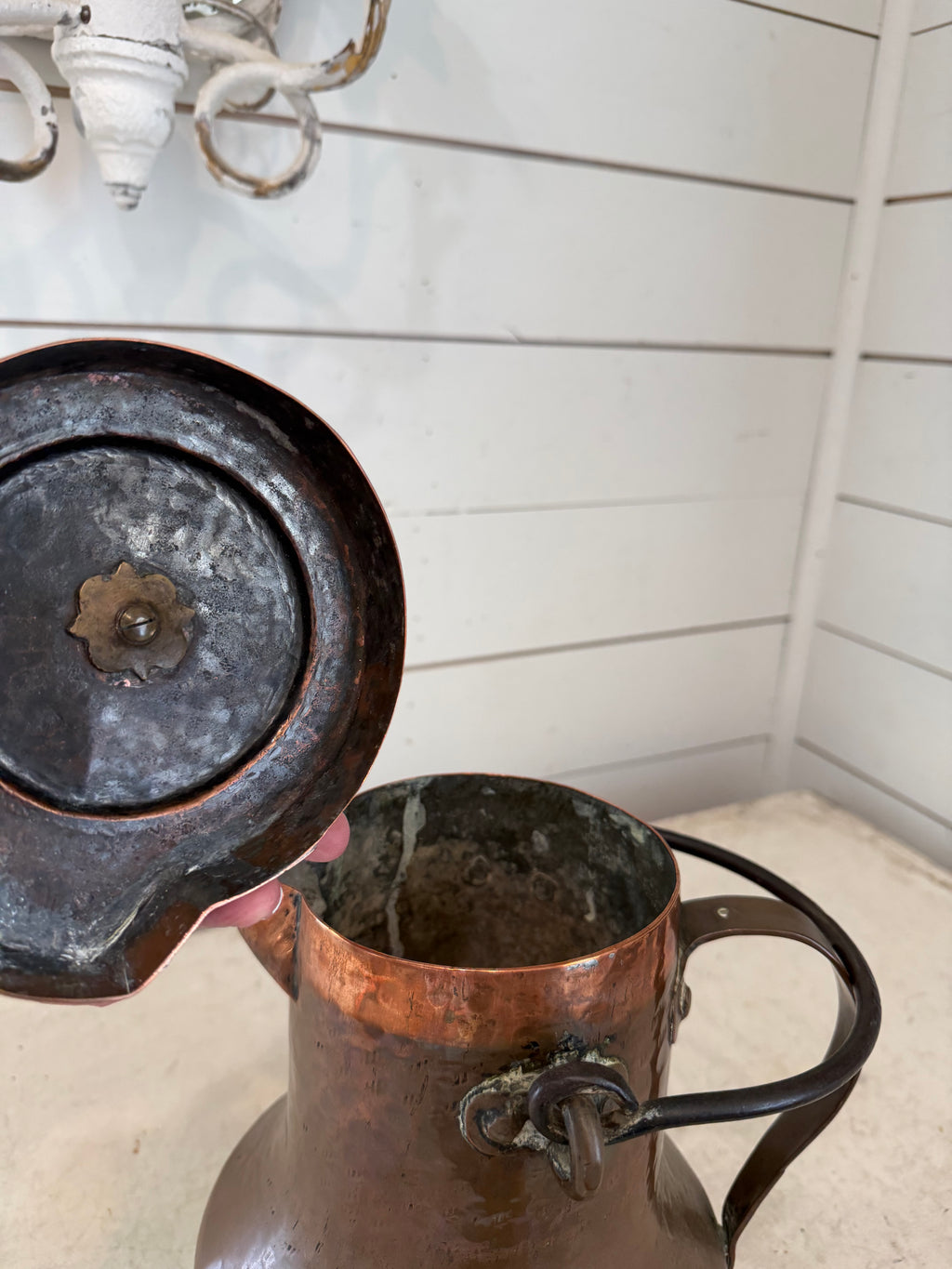 Large 19th Century Copper Coquemar Pitcher