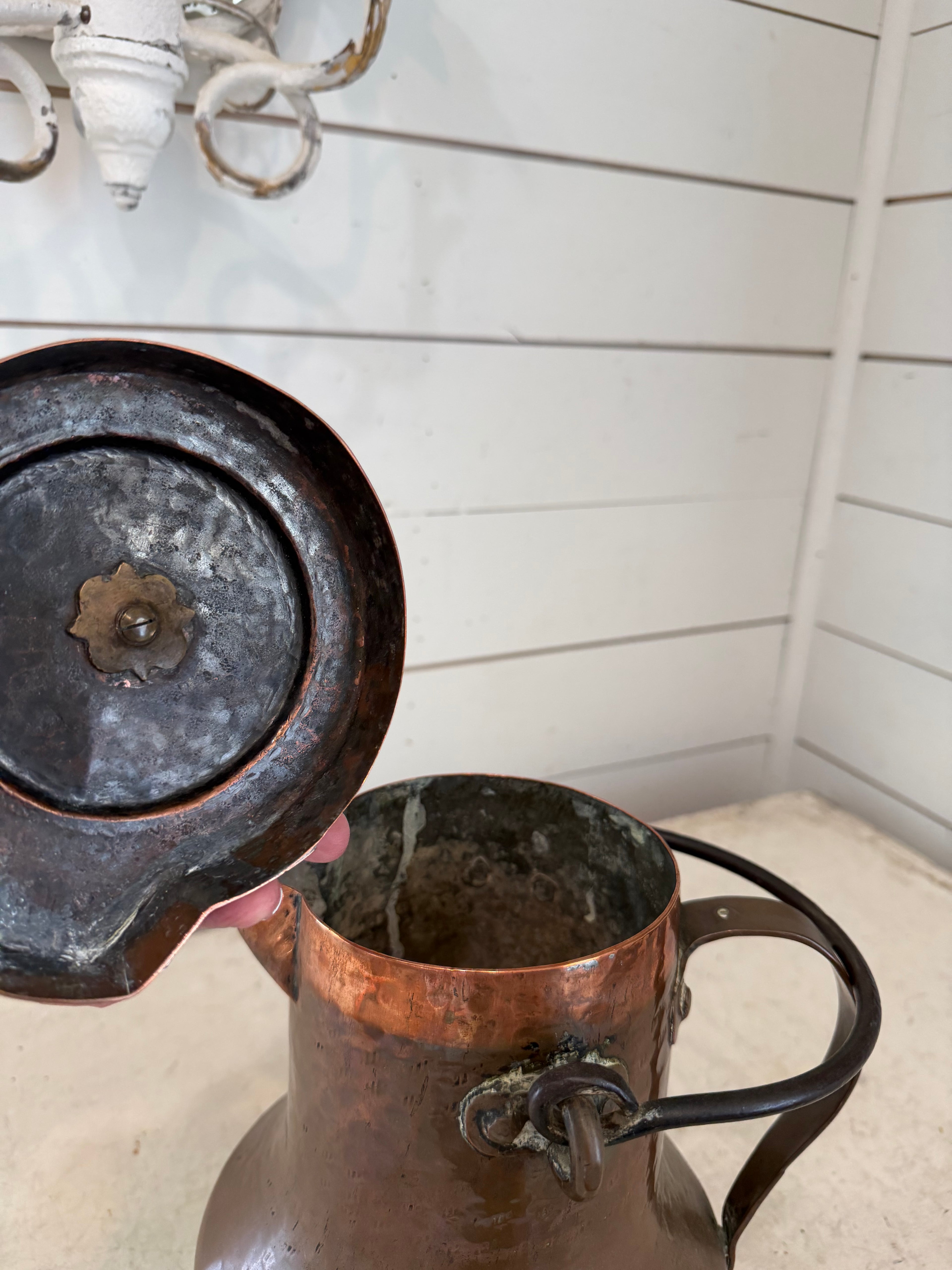 Large 19th Century Copper Coquemar Pitcher