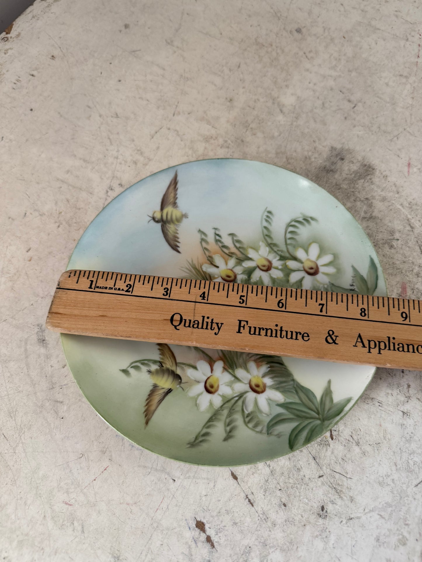 Vintage hand painted Daisy plate Austria