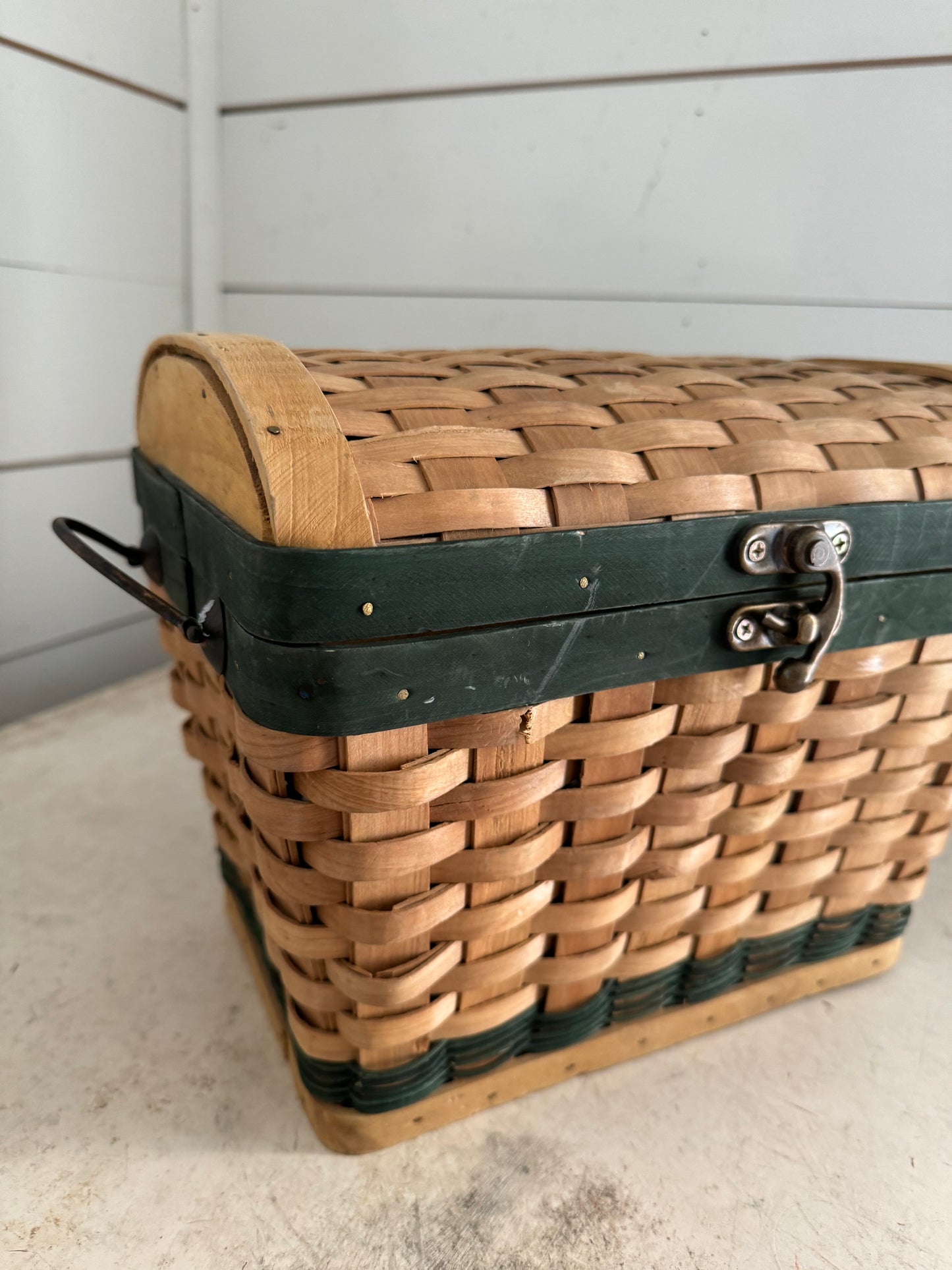 Green & Wicker Basket