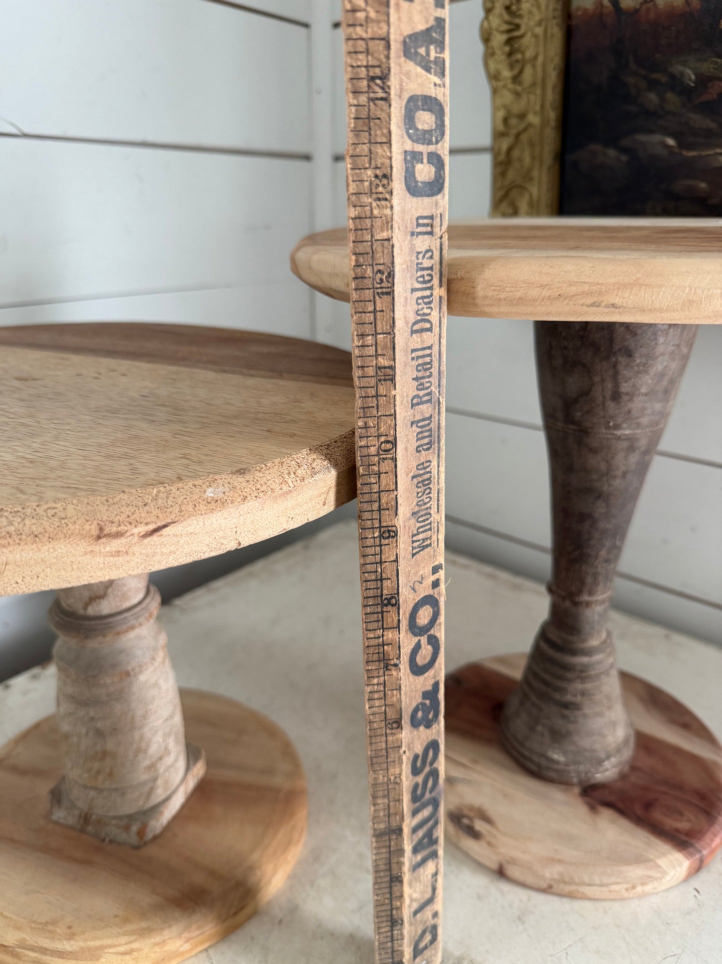 Wood pedestal will get makeover - sold individually, picked at random