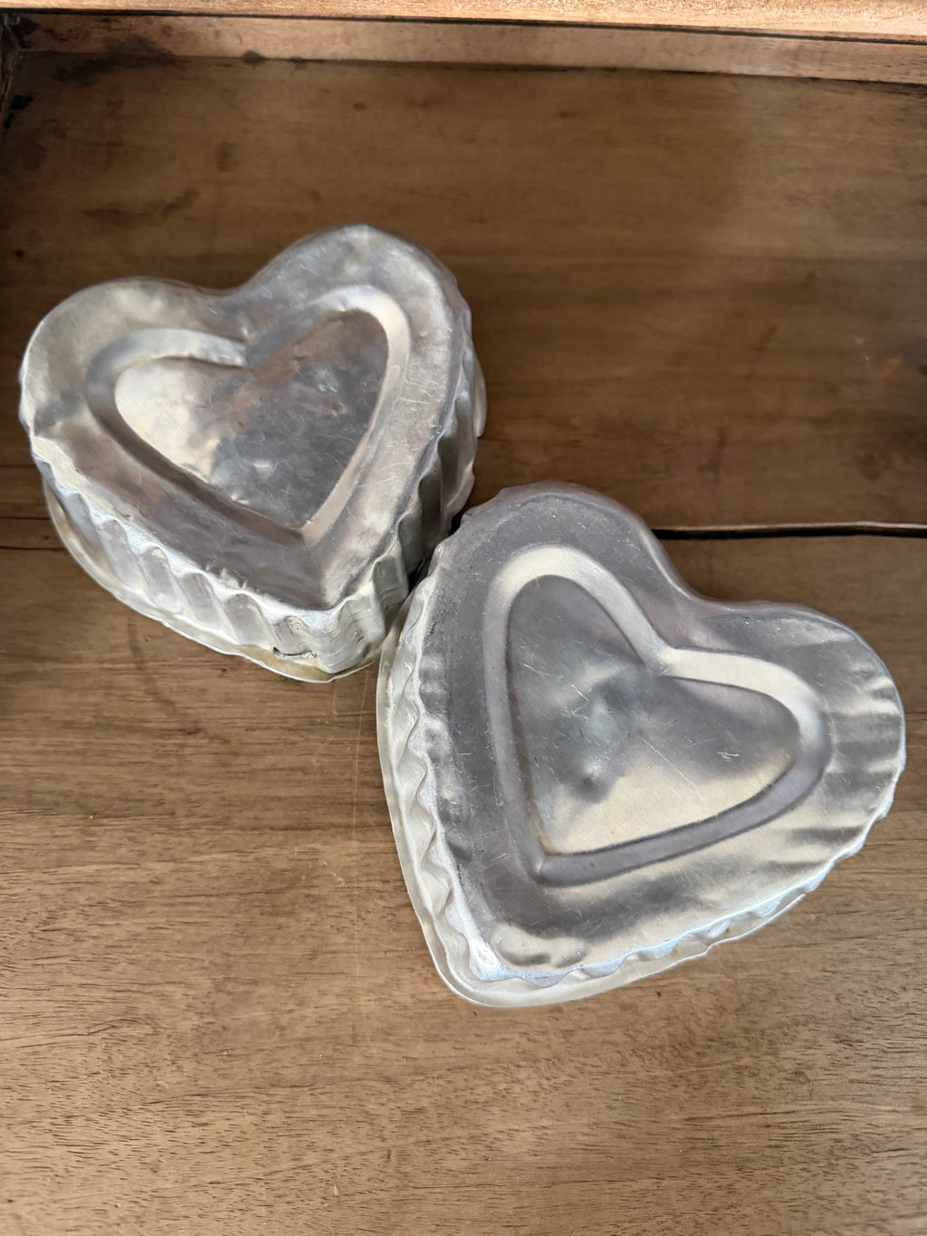 Vintage Aluminum Heart Shaped Fluted Jello Mold - sold individually