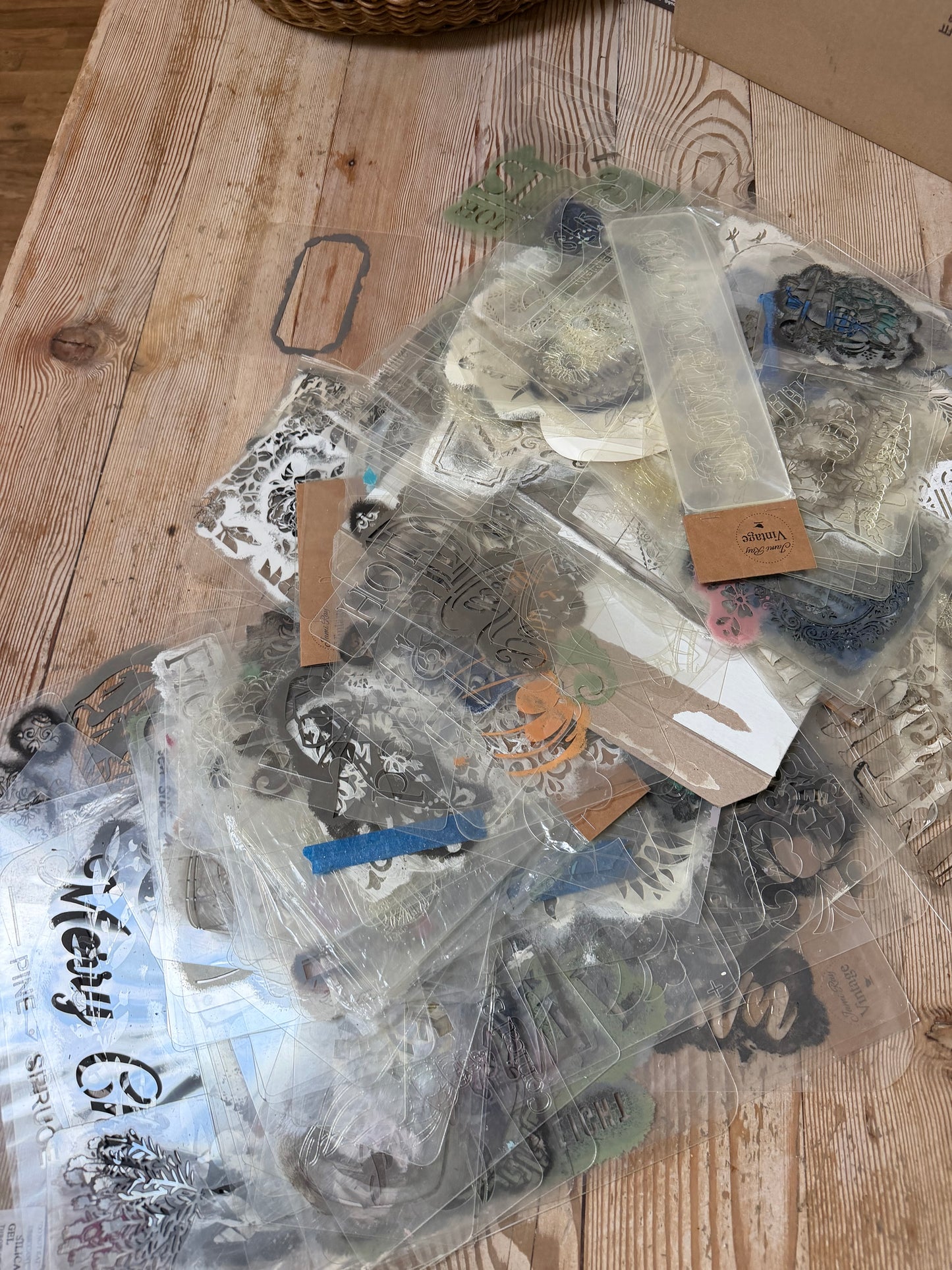 Mystery stencil Packs with free inlay samples - as is used and imperfect no returns