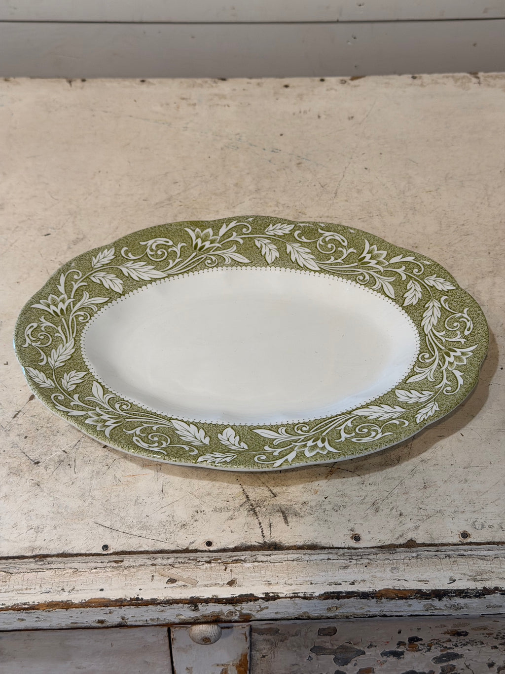 Vintage Ironstone Dishes "Renaissance Green" pattern by J & G Meakin SOLD INDIVIDUALLY