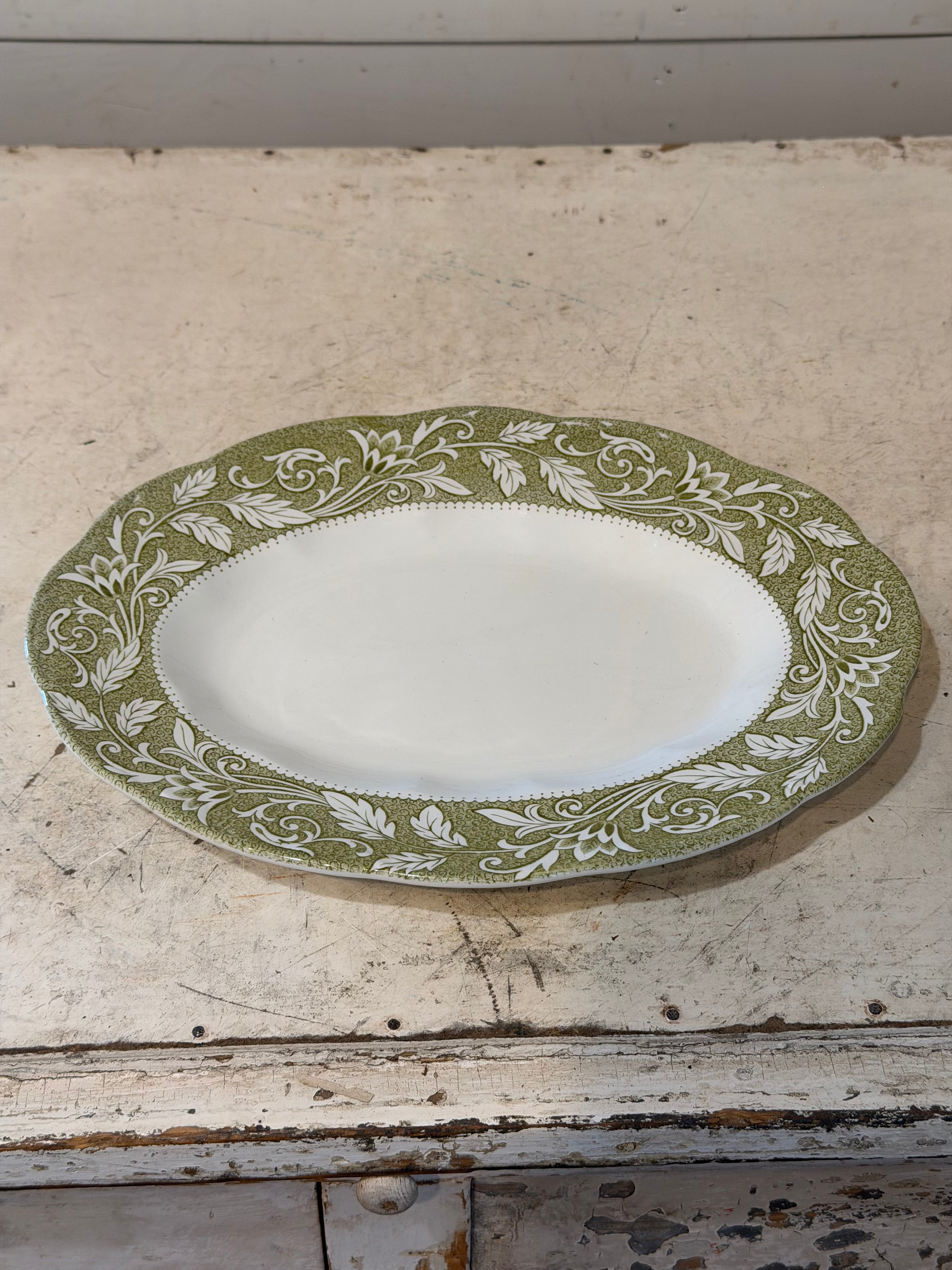 Vintage Ironstone Dishes "Renaissance Green" pattern by J & G Meakin SOLD INDIVIDUALLY