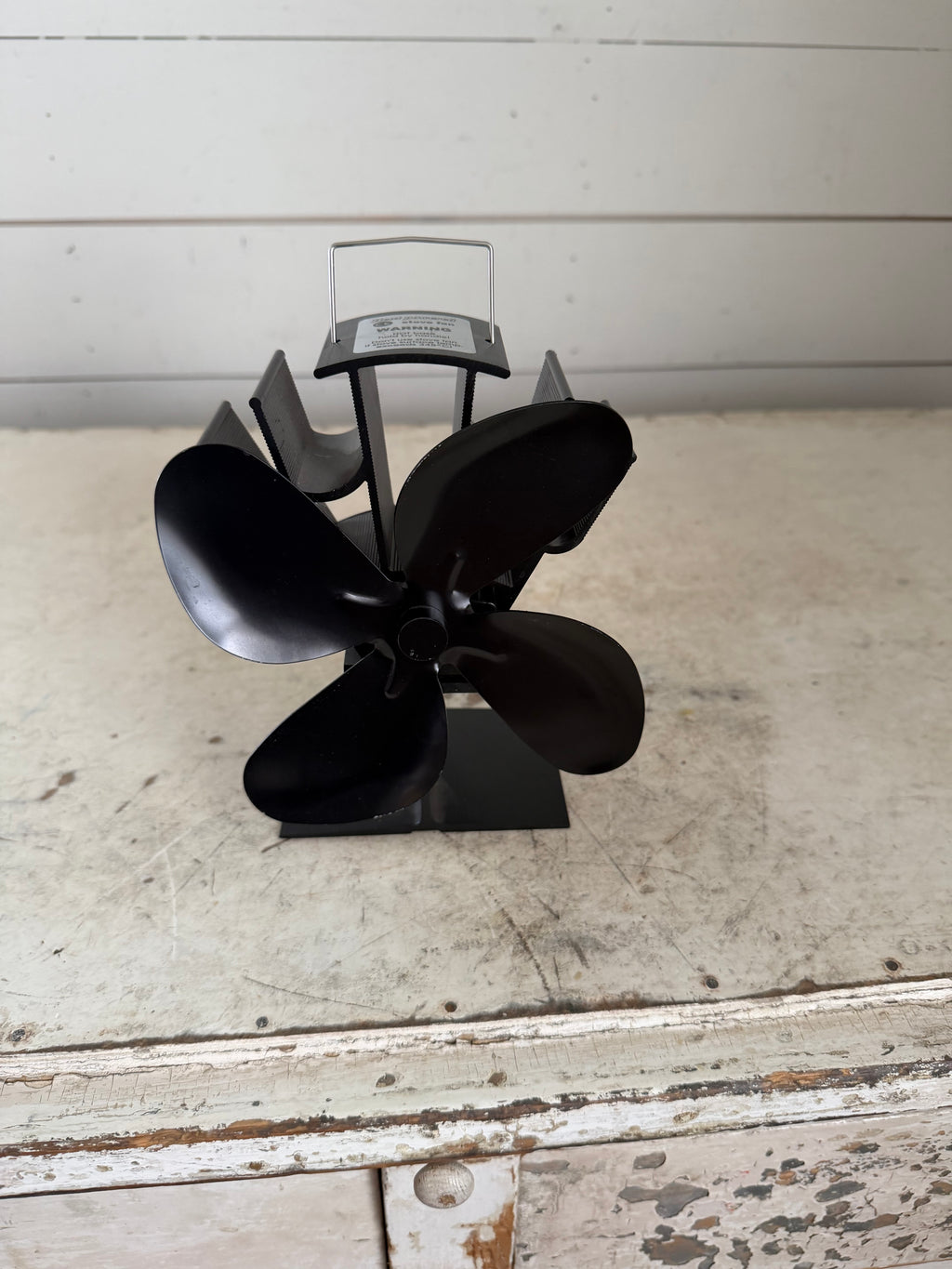 4-blade heat-powered wood stove fan