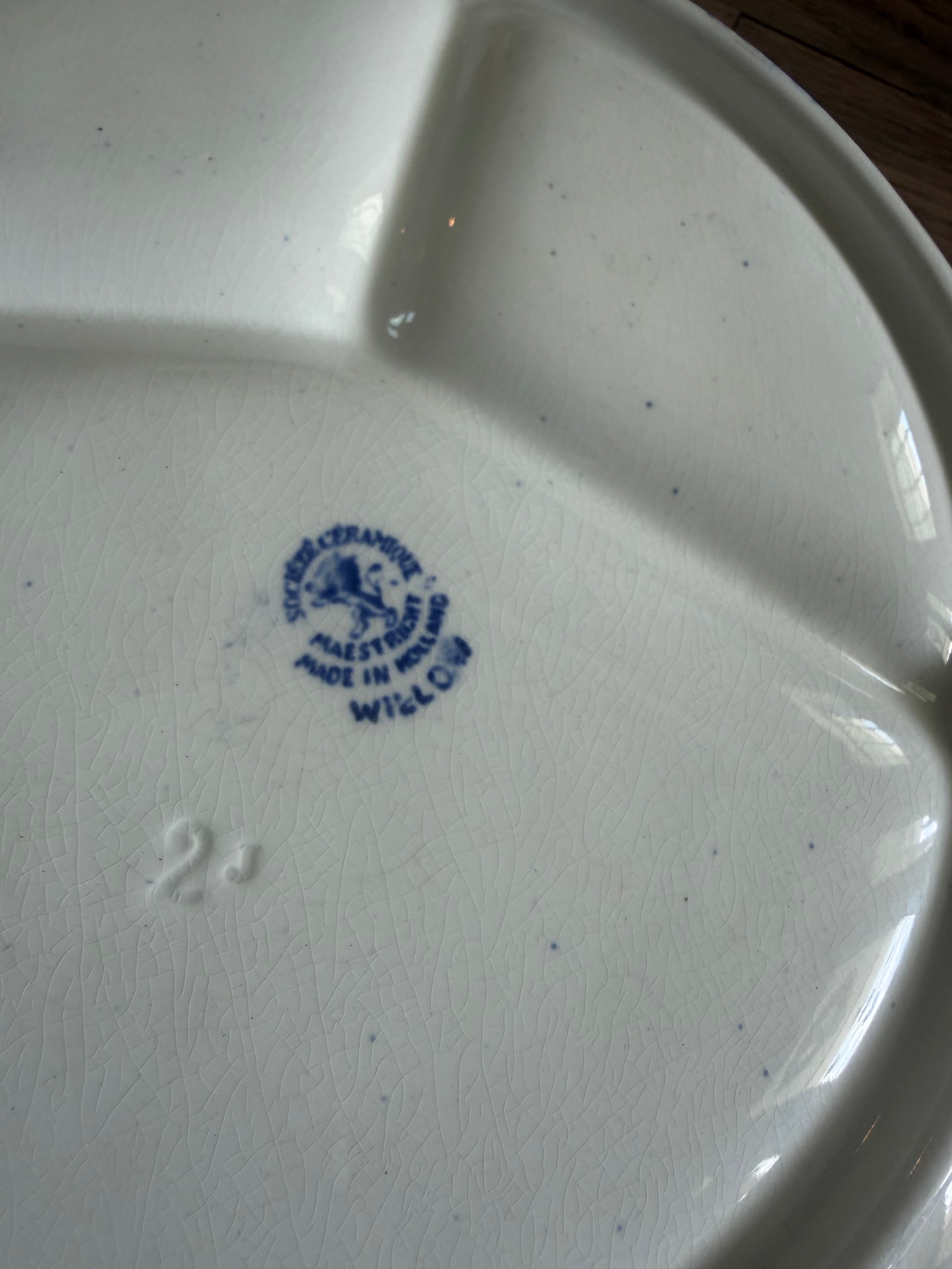Vintage Blue Willow Ware Maestricht Holland Divided Grill Plate - Sold Individually