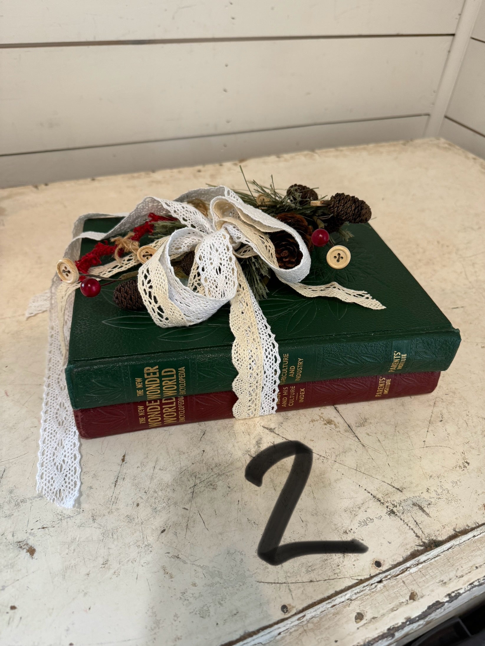 Vintage Christms Book Stack - Each Stack sold seperately