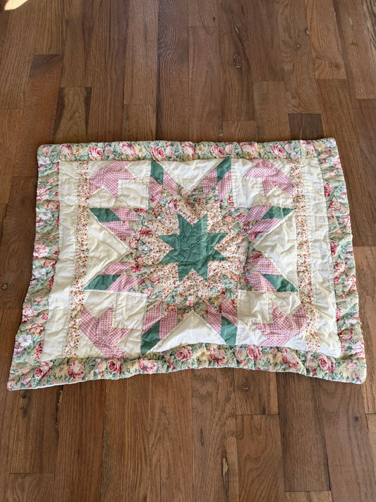Standard size star quilted pillow sham