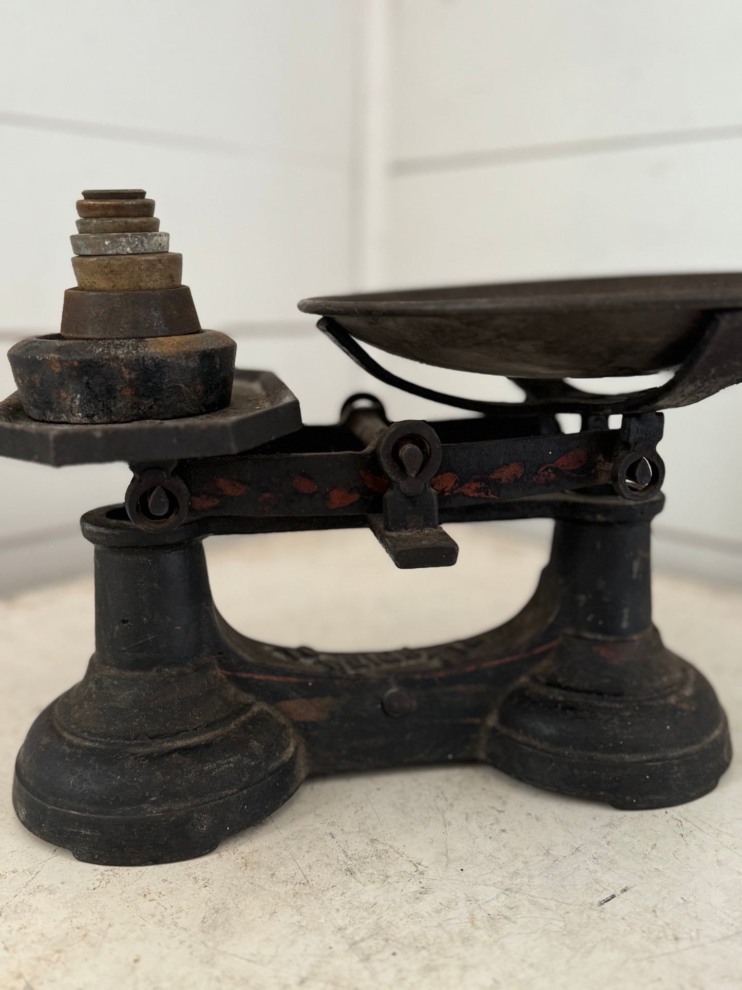 Antique English Iron Scale and weights