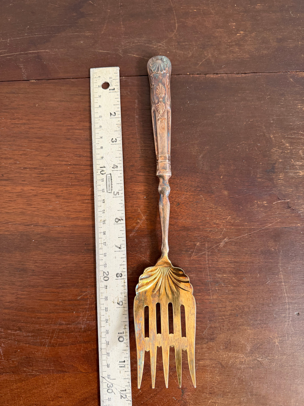 Antique Sheffield, England, Silver Plate Serving Fork