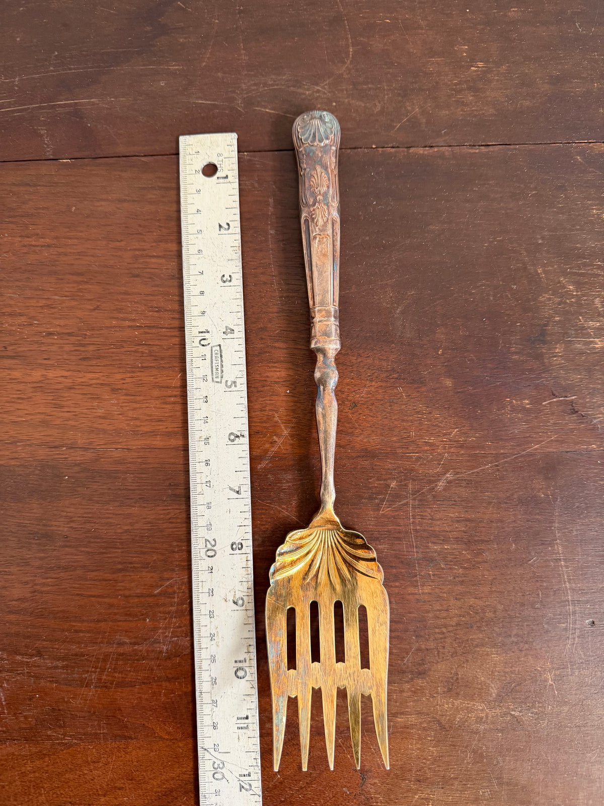 Antique Sheffield, England, Silver Plate Serving Fork