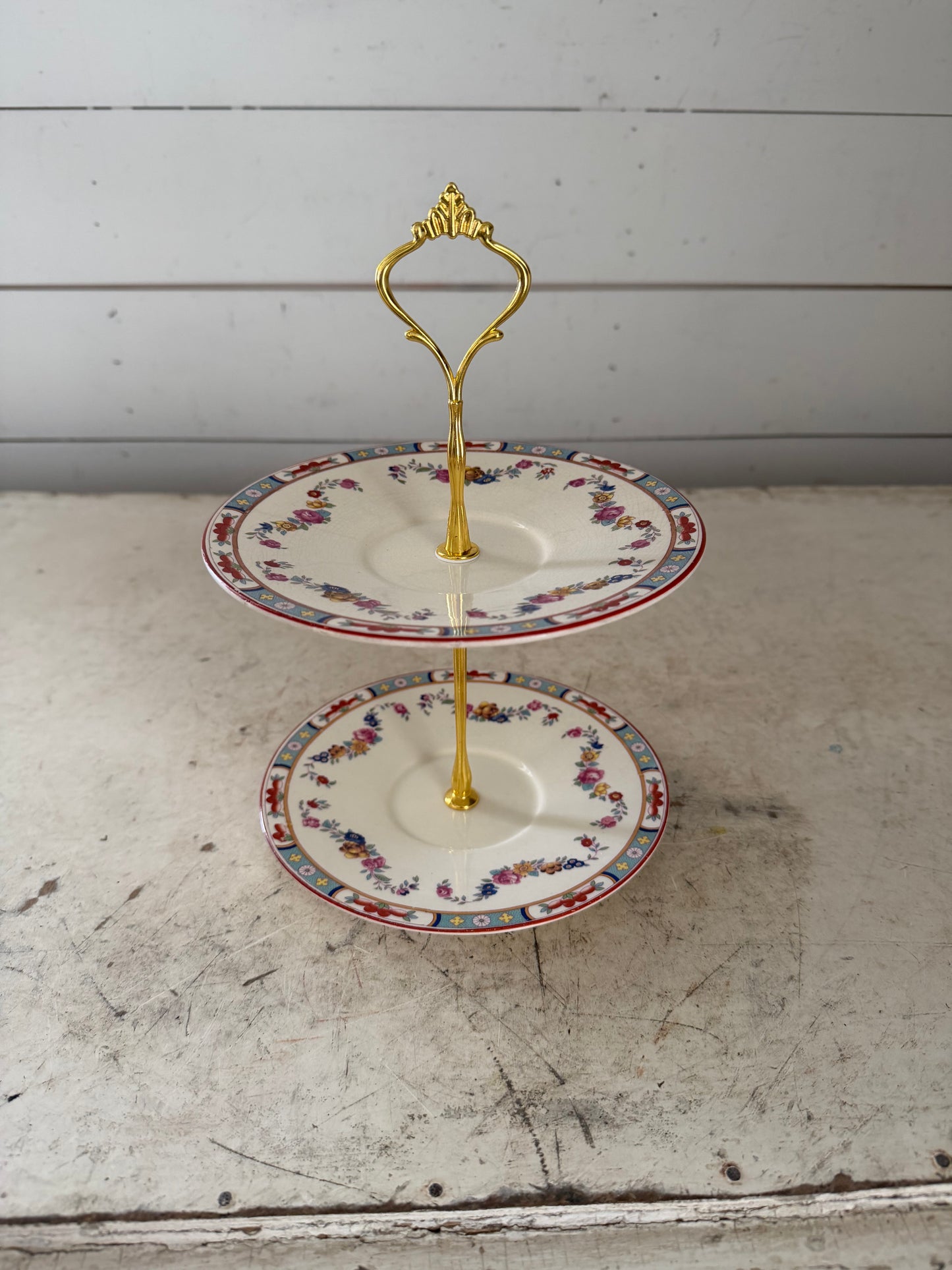Handcrafted 2 Tiered Vintage plates