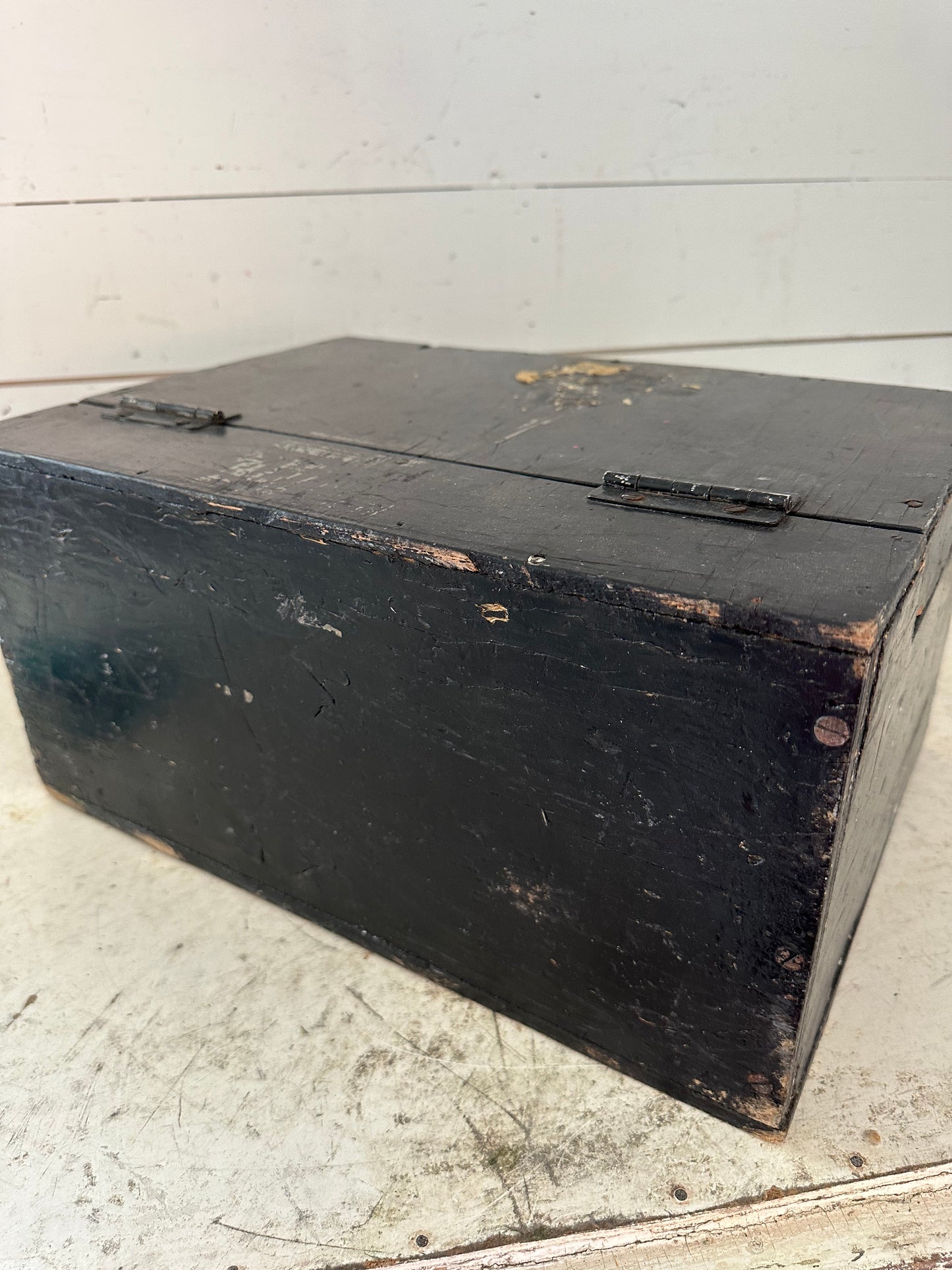 Antique artist box with drawer inside